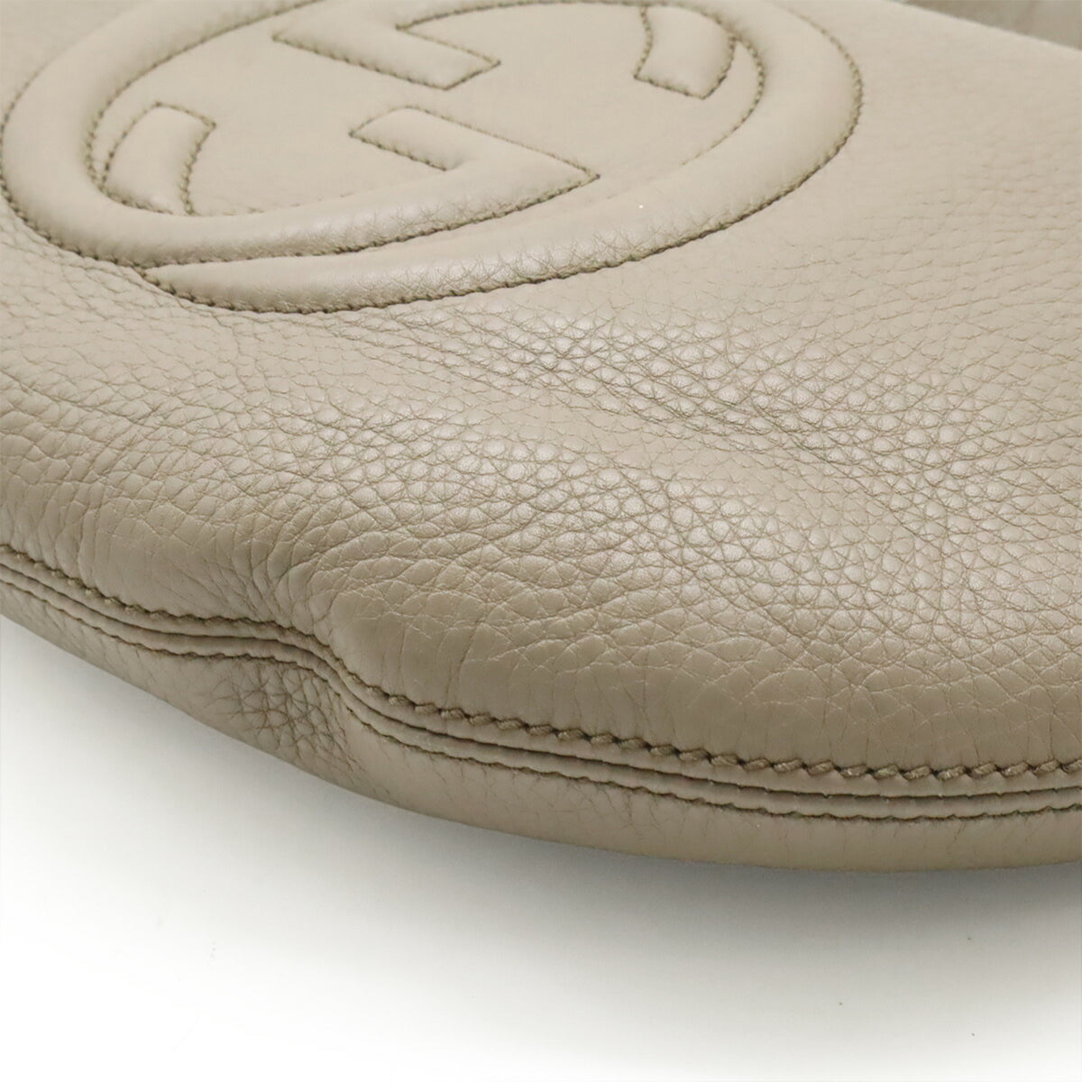 Gucci Soho Grayish Leather Shoulder Bag (Pre-Owned)