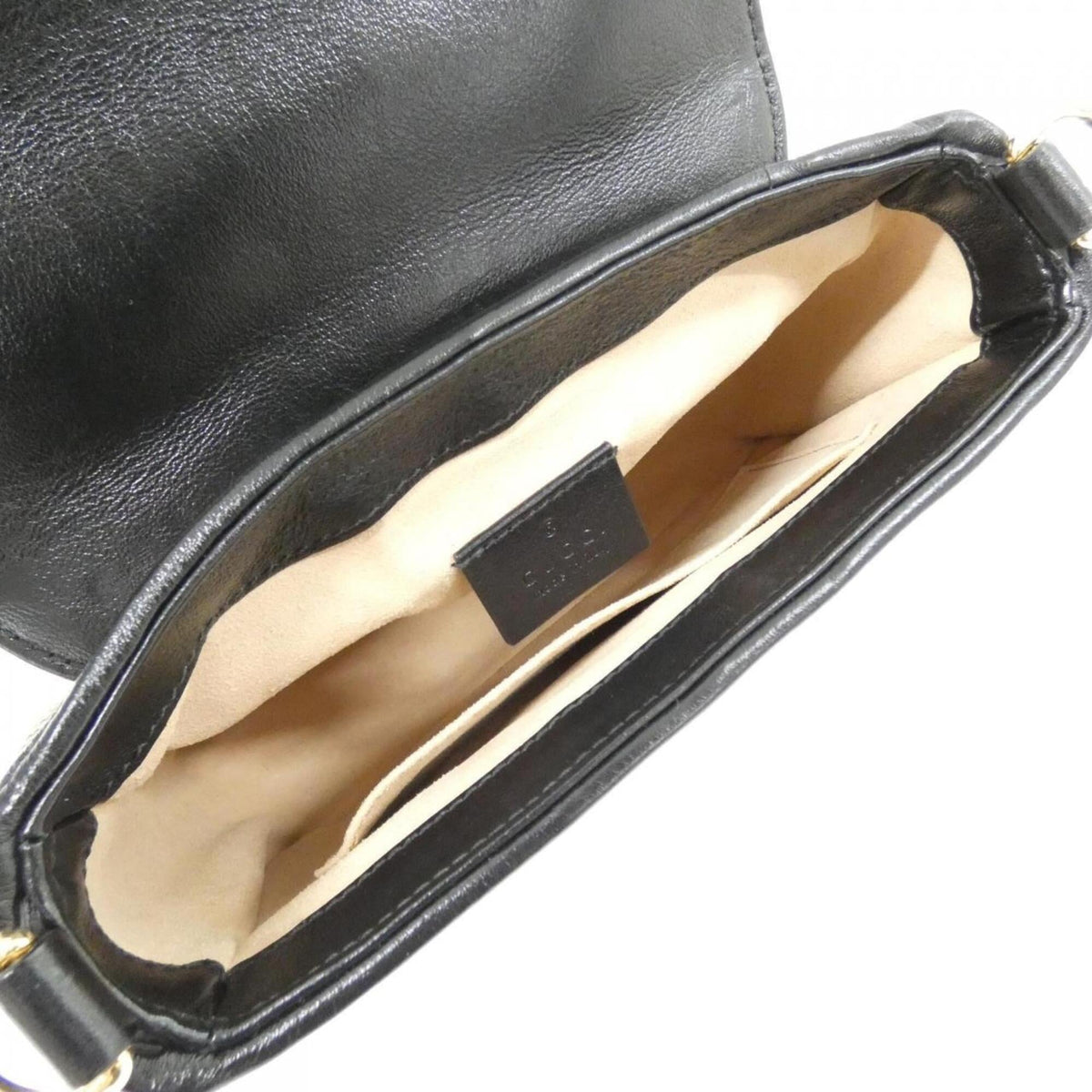 Gucci Beige Black Gg Canvas Leather Handbag (Pre-Owned)