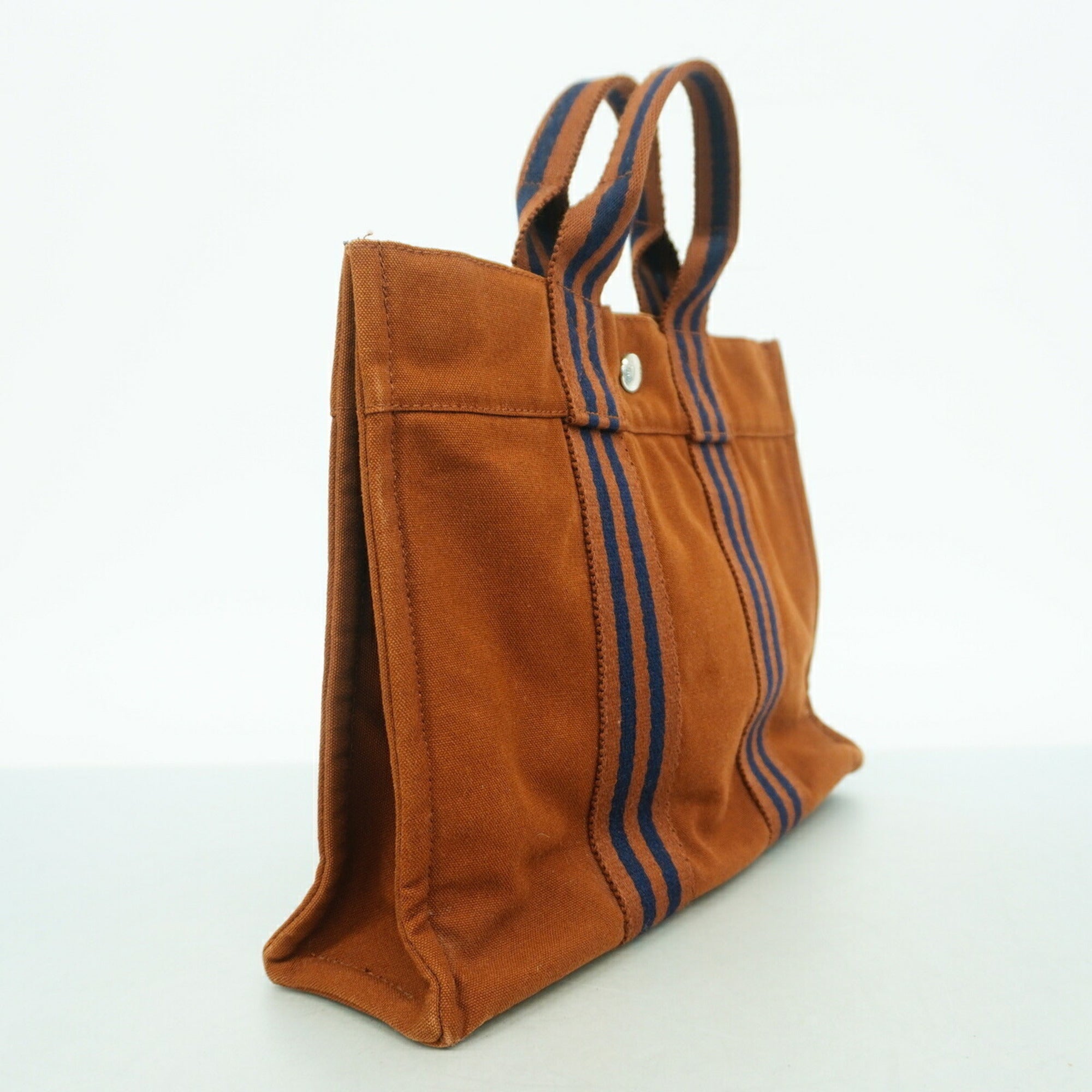Hermes Brown Canvas Handbag (Pre-Owned)