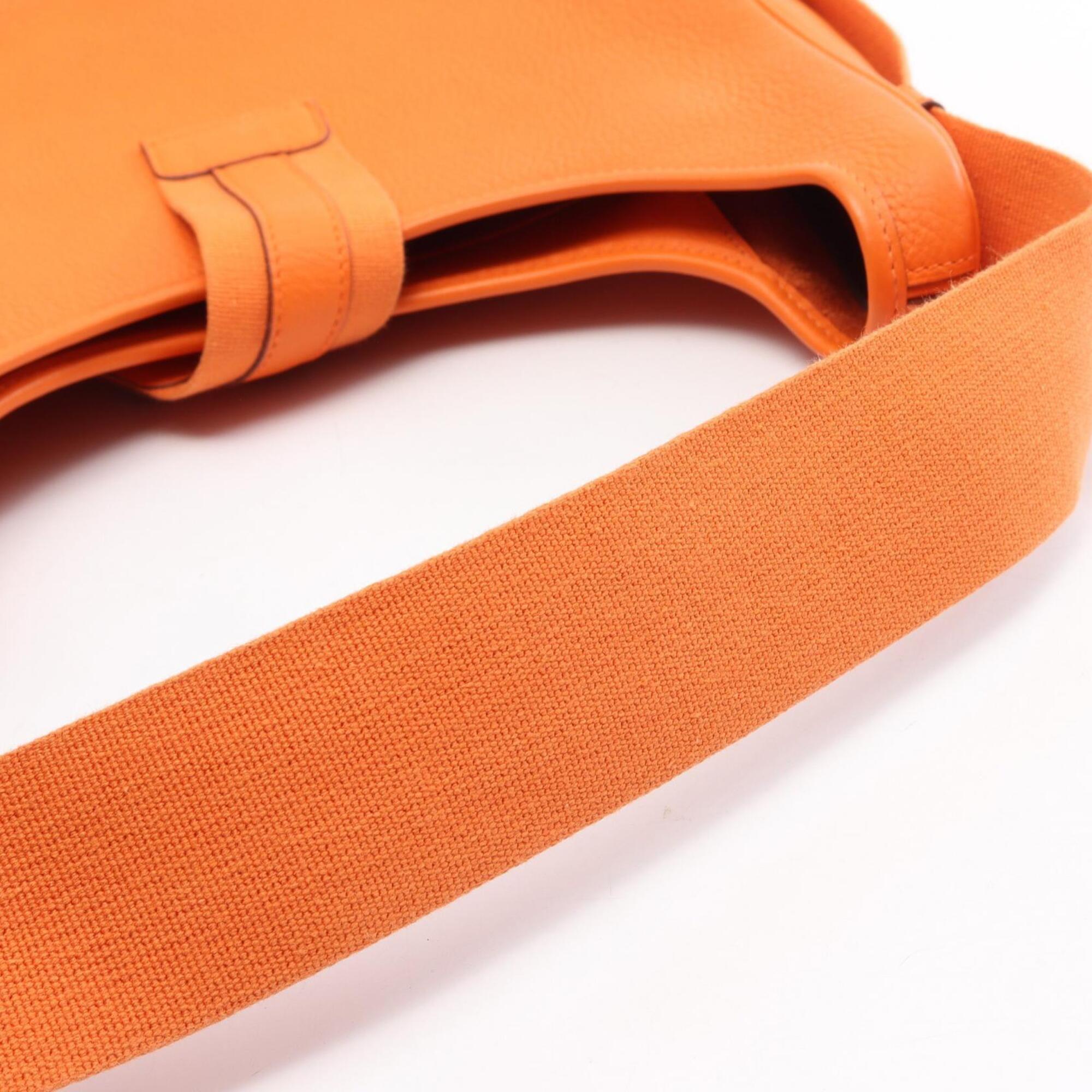 Hermes Orange Taurillon Clemence Leather Handbag Shoulder Bag (Pre-Owned)