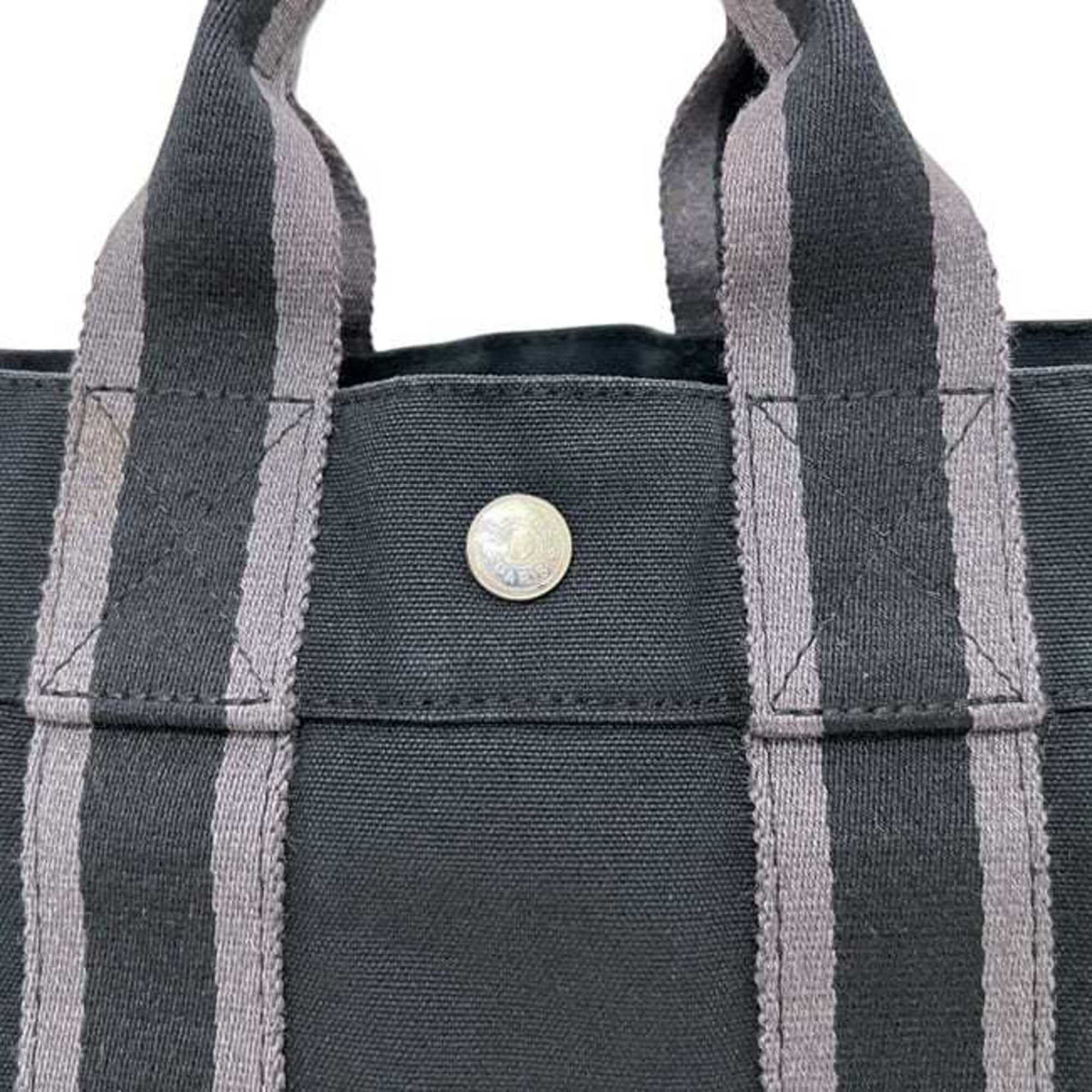 Hermes Deauville Black Canvas Handbag (Pre-Owned)