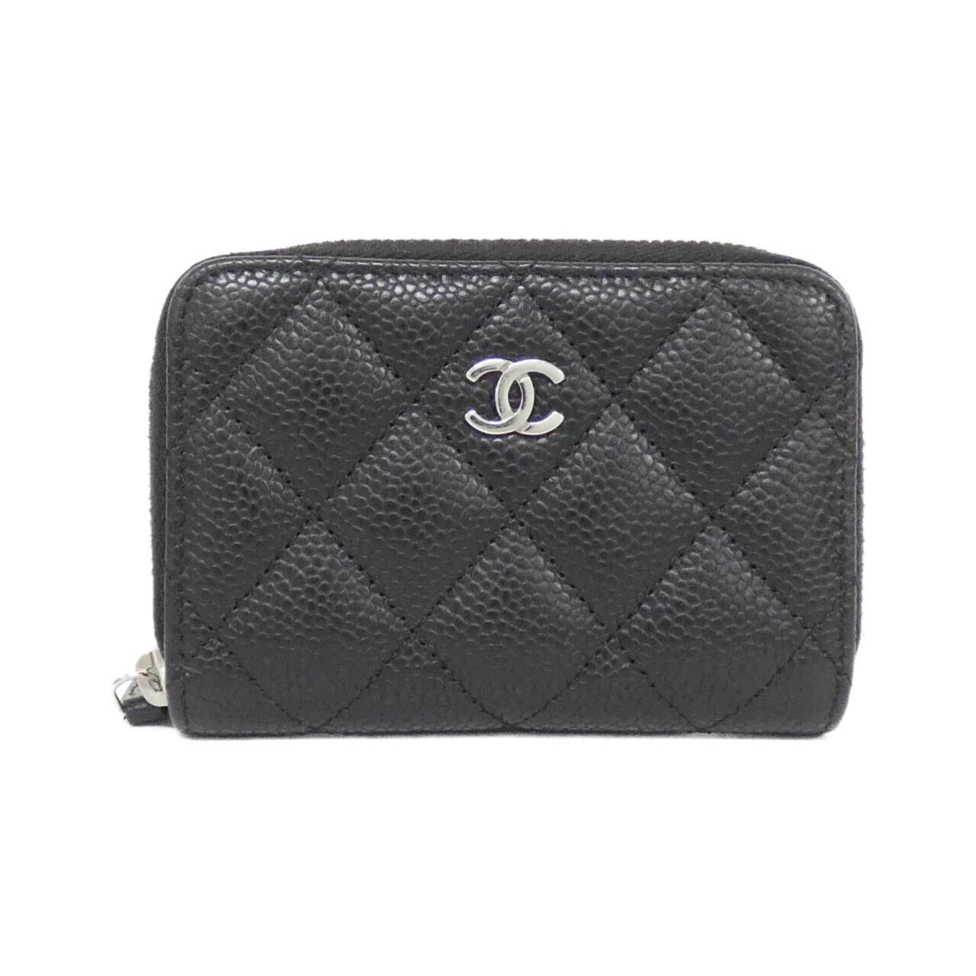 Chanel Black Grained Calfskin Coin Purse/Coin Case (Pre-Owned)