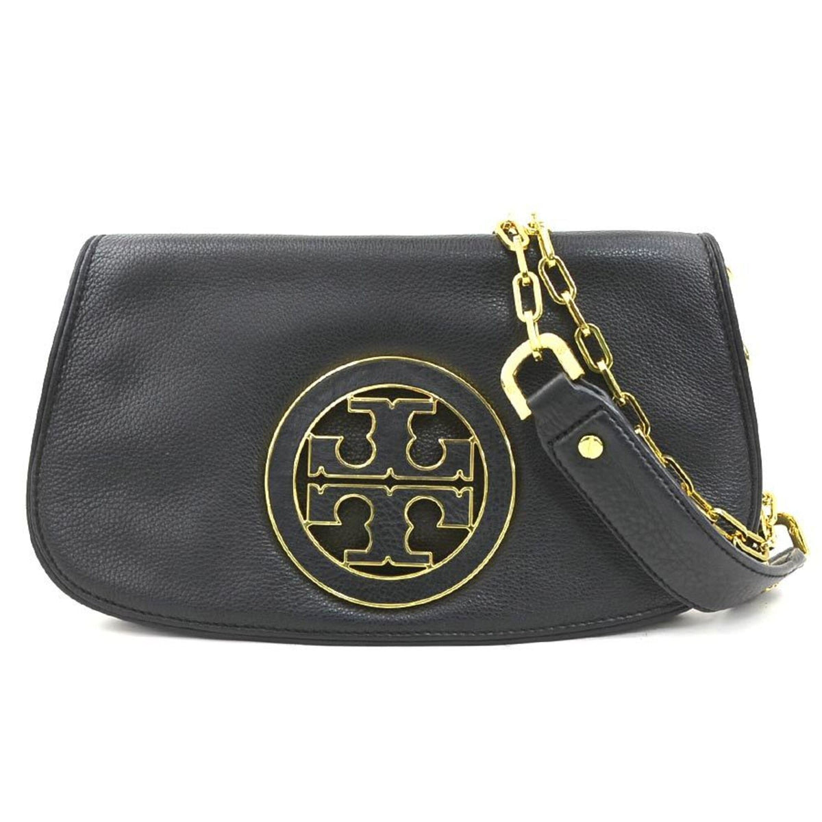 Tory Burch Black Leather Shoulder Bag (Pre-Owned)