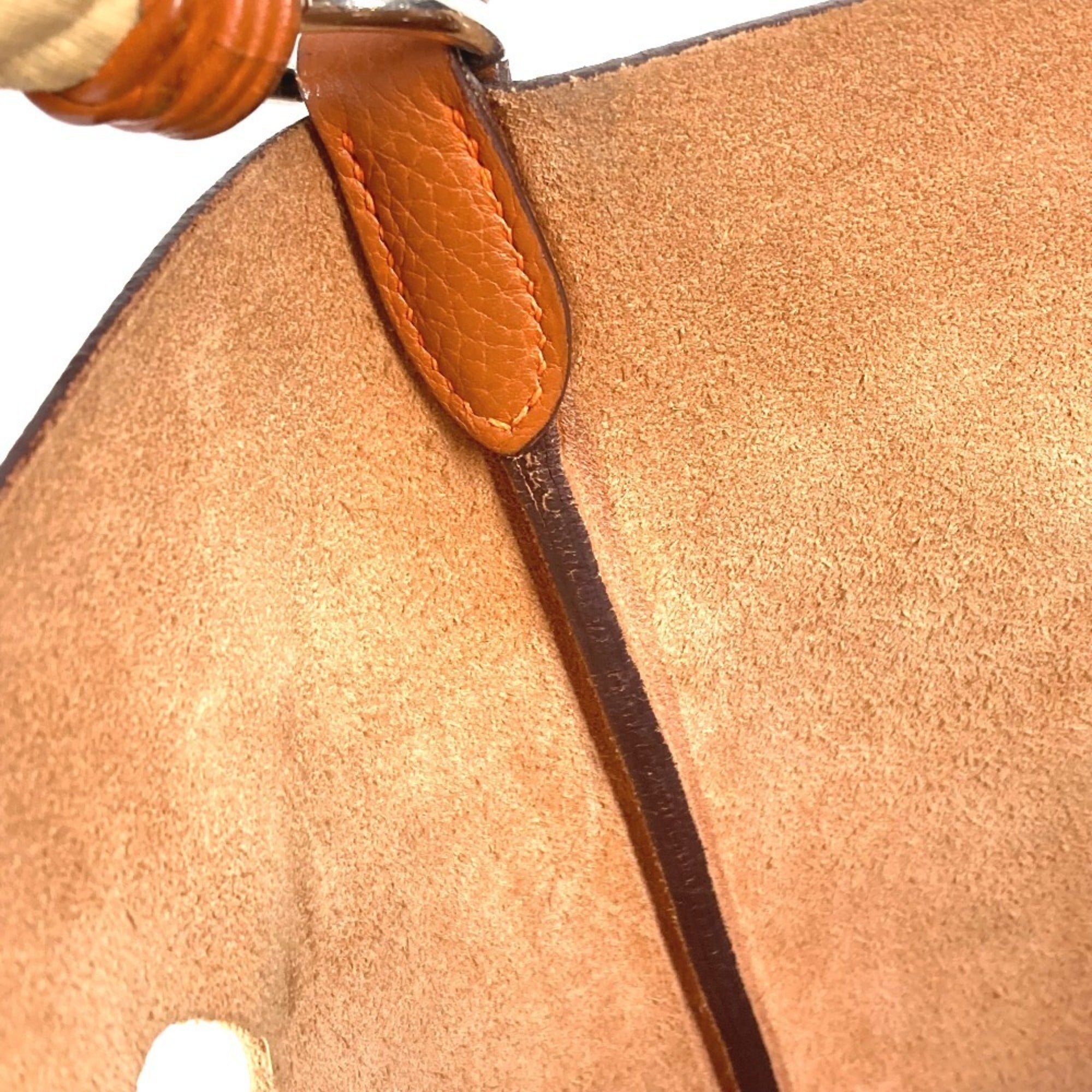 Hermes Orange Taurillon Clemence Leather Handbag Shoulder Bag (Pre-Owned)