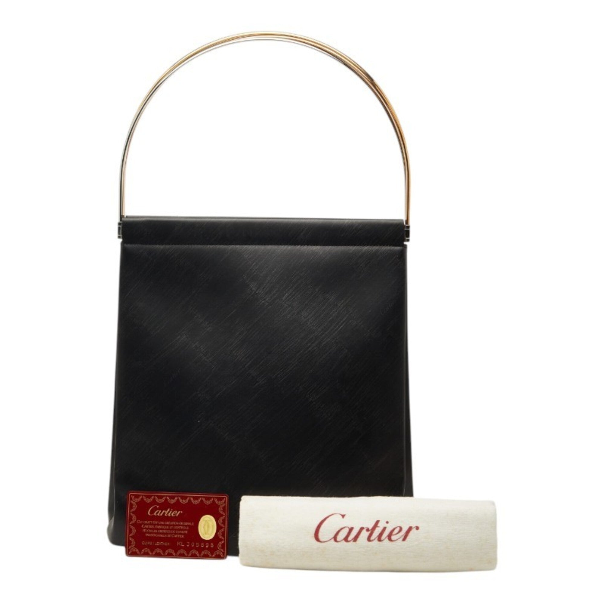 Cartier Black Leather Handbag (Pre-Owned)