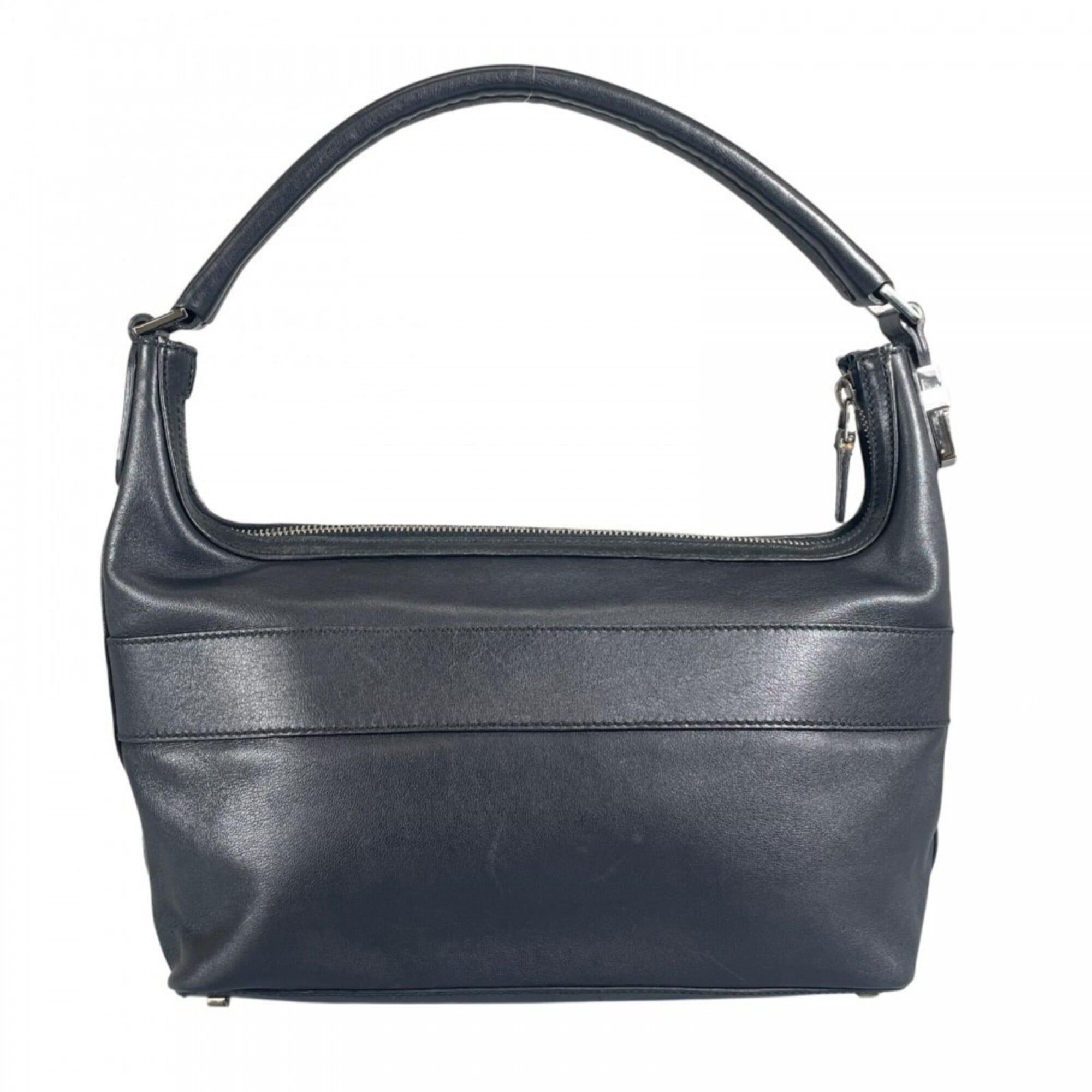 Gucci Black White Leather Handbag (Pre-Owned)