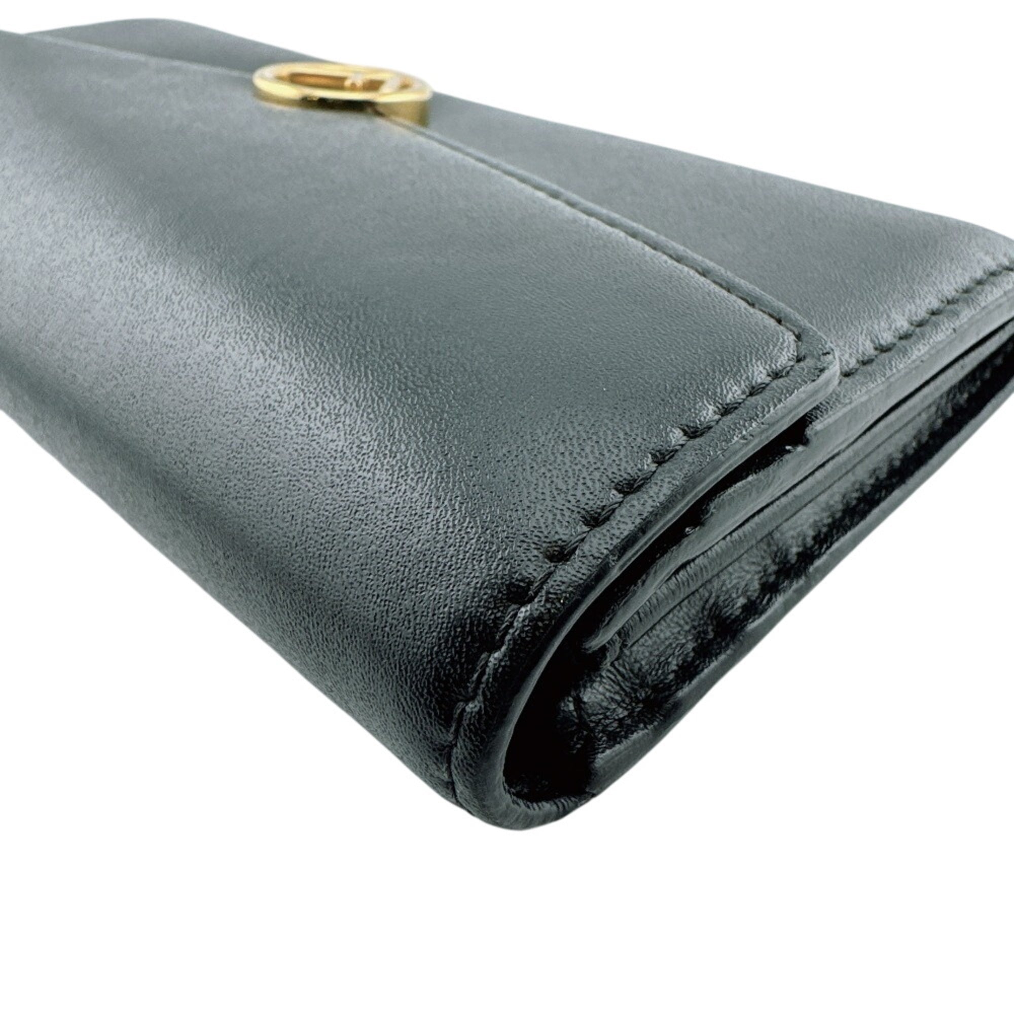 Fendi Black Leather Long Wallet (Bi-Fold) (Pre-Owned)
