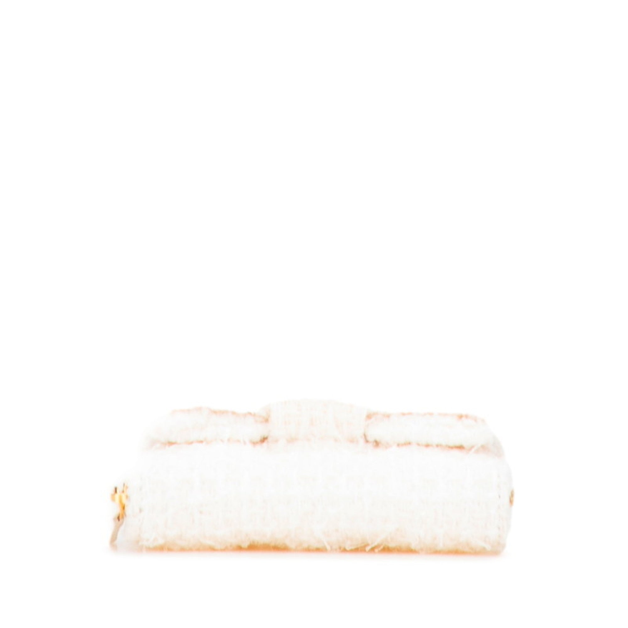 Chanel White Tweed Leather Chain/Shoulder Wallet (Pre-Owned)