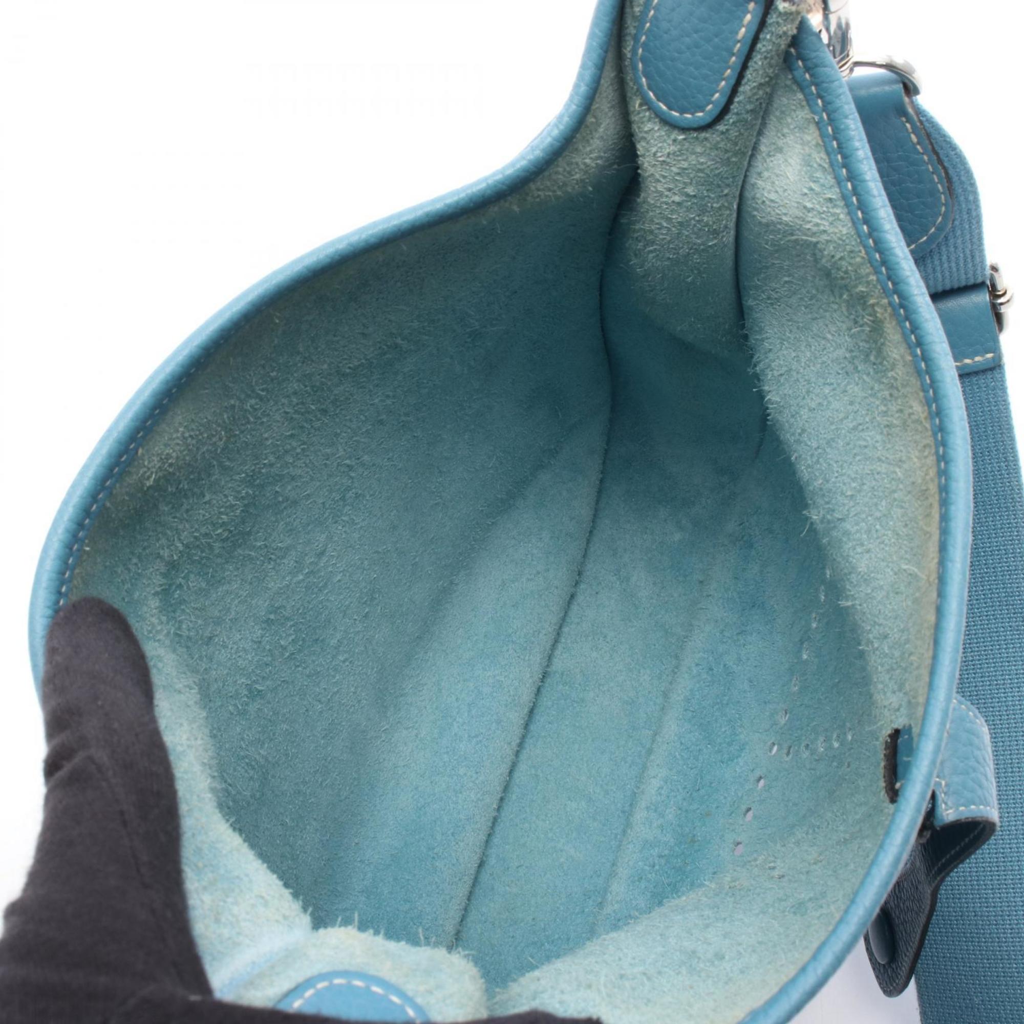 Hermes Blue Blue Jean Taurillon Clemence Leather Shoulder Bag (Pre-Owned)