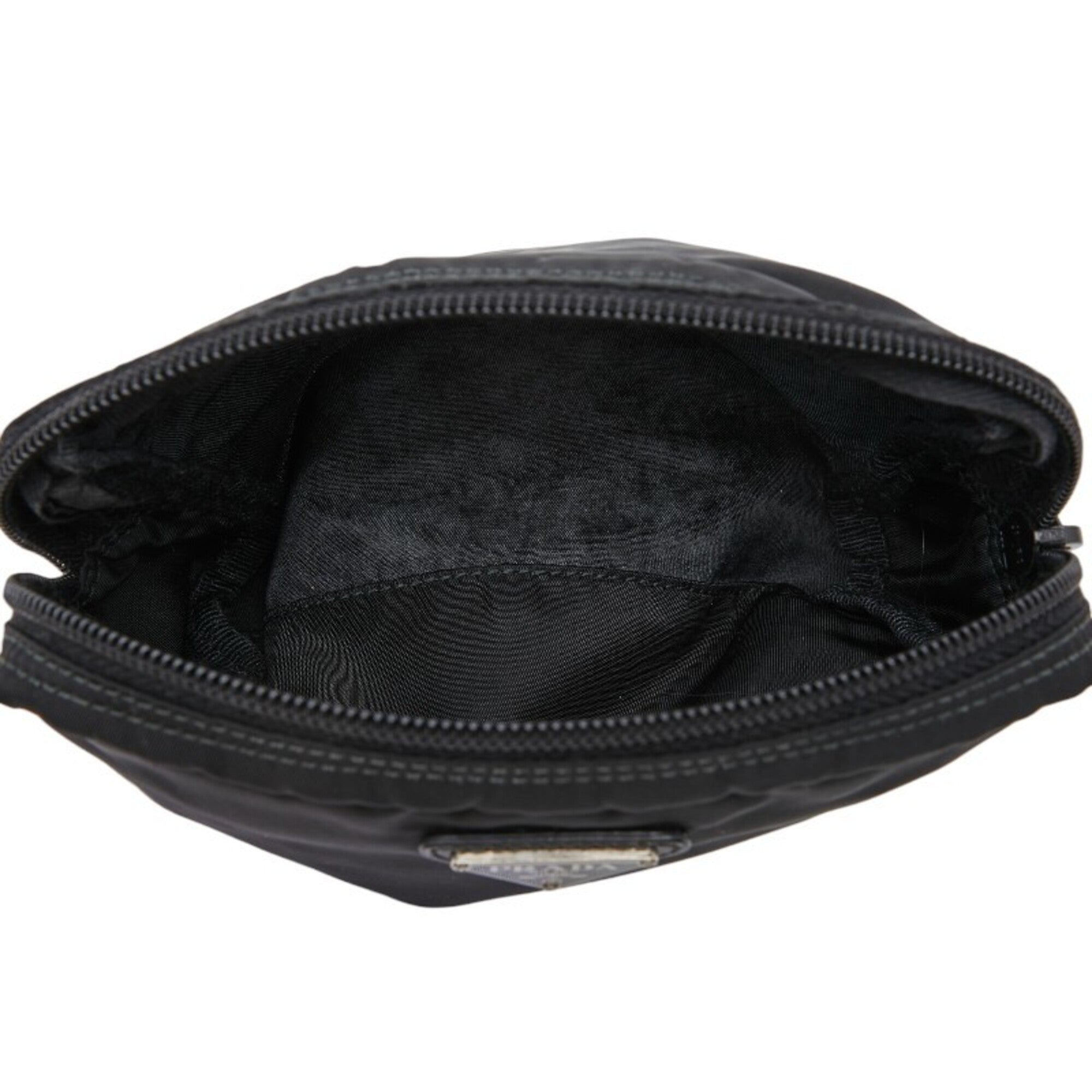 Prada Black Nylon Leather Handbag Pouch (Pre-Owned)