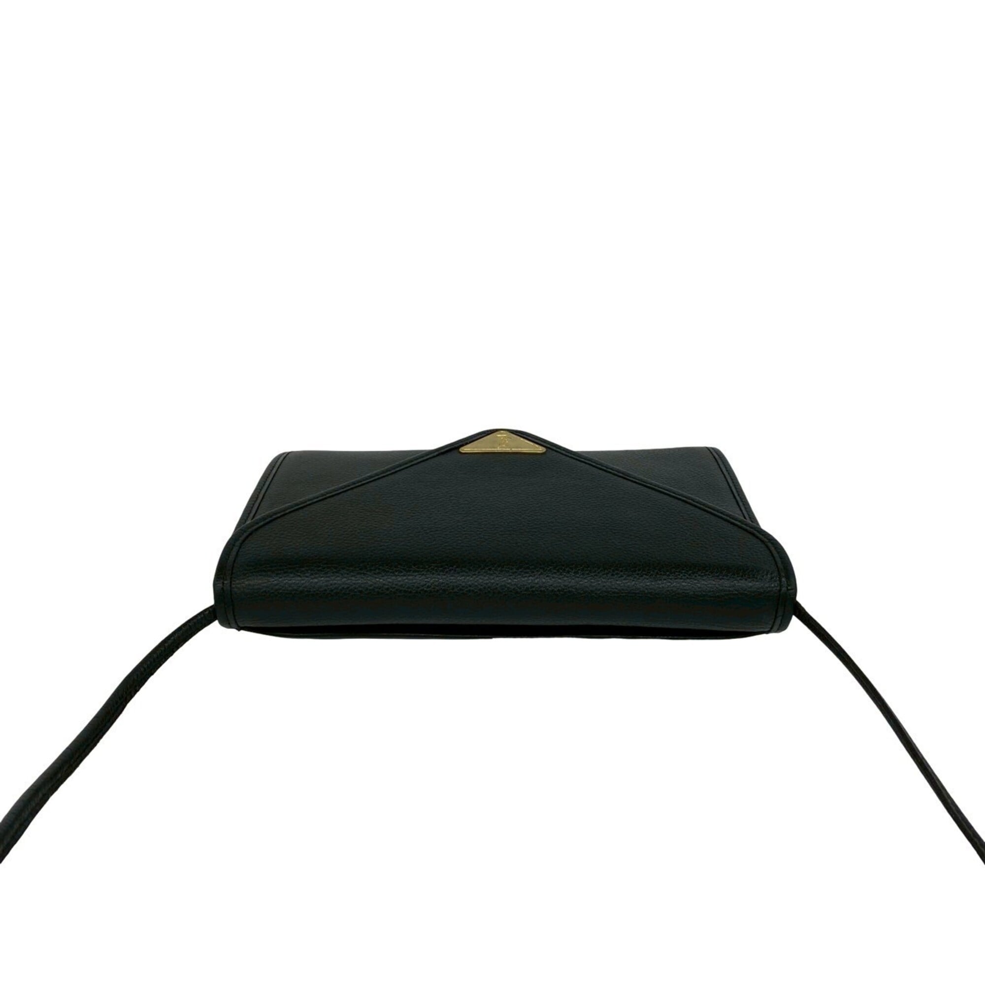 Yves Saint Laurent Black Leather Pochette Shoulder Bag (Pre-Owned)