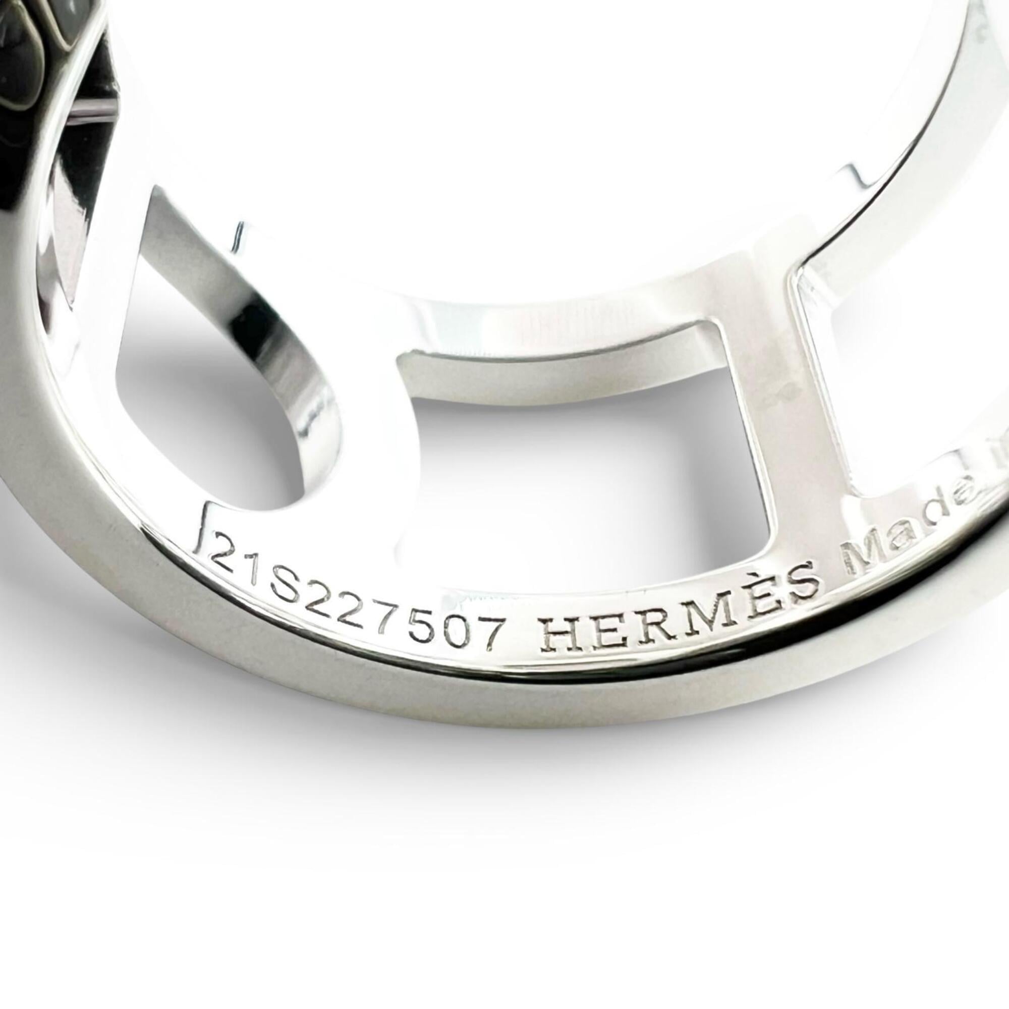 Hermes Silver Silver 925 Band Ring (Pre-Owned)