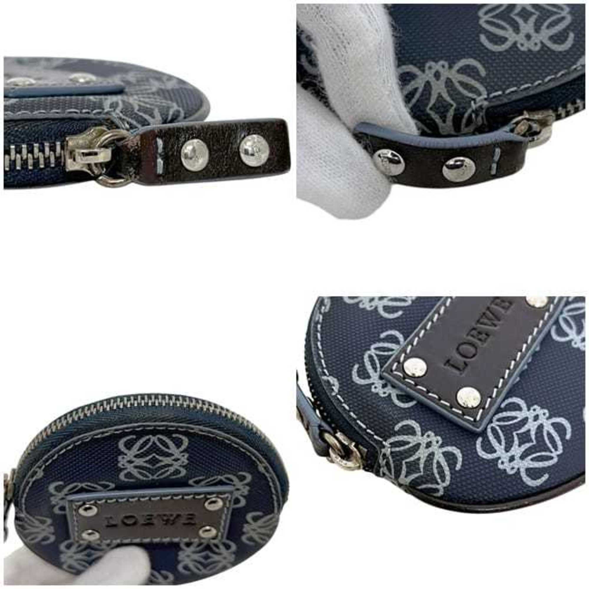 Loewe Navy Pvc Leather Coin Purse/Coin Case (Pre-Owned)