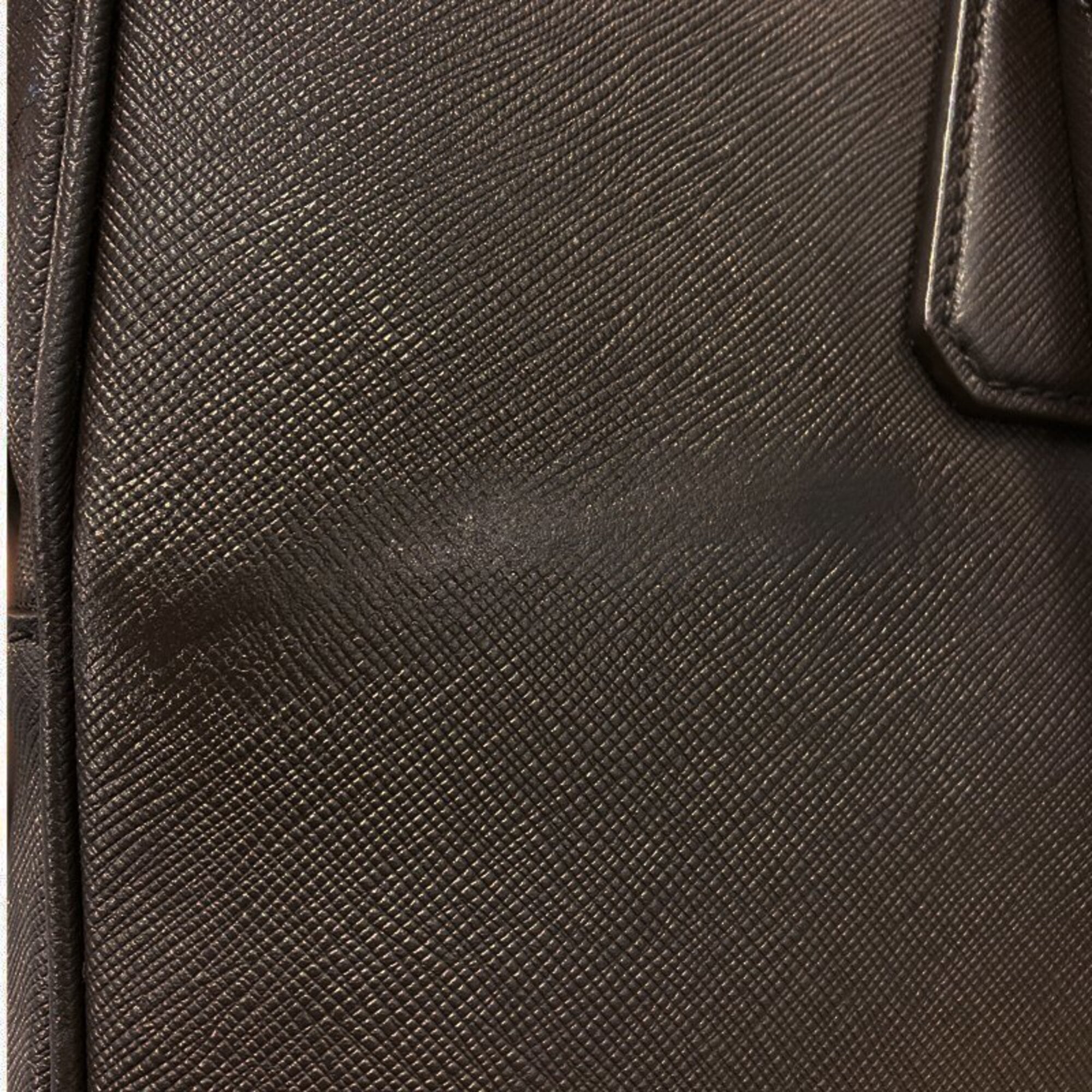 Prada Brown Leather Briefcase (Pre-Owned)