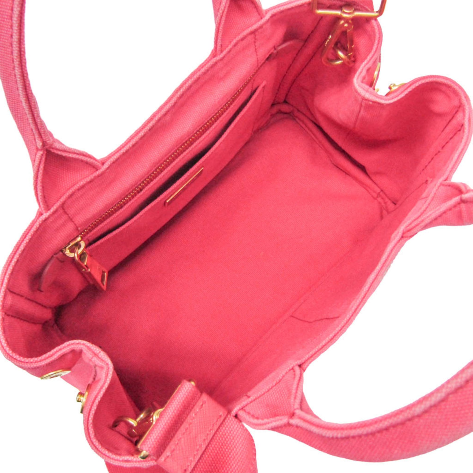 Prada Canapa Pink Canapa Shoulder Bag Tote Bag (Pre-Owned)
