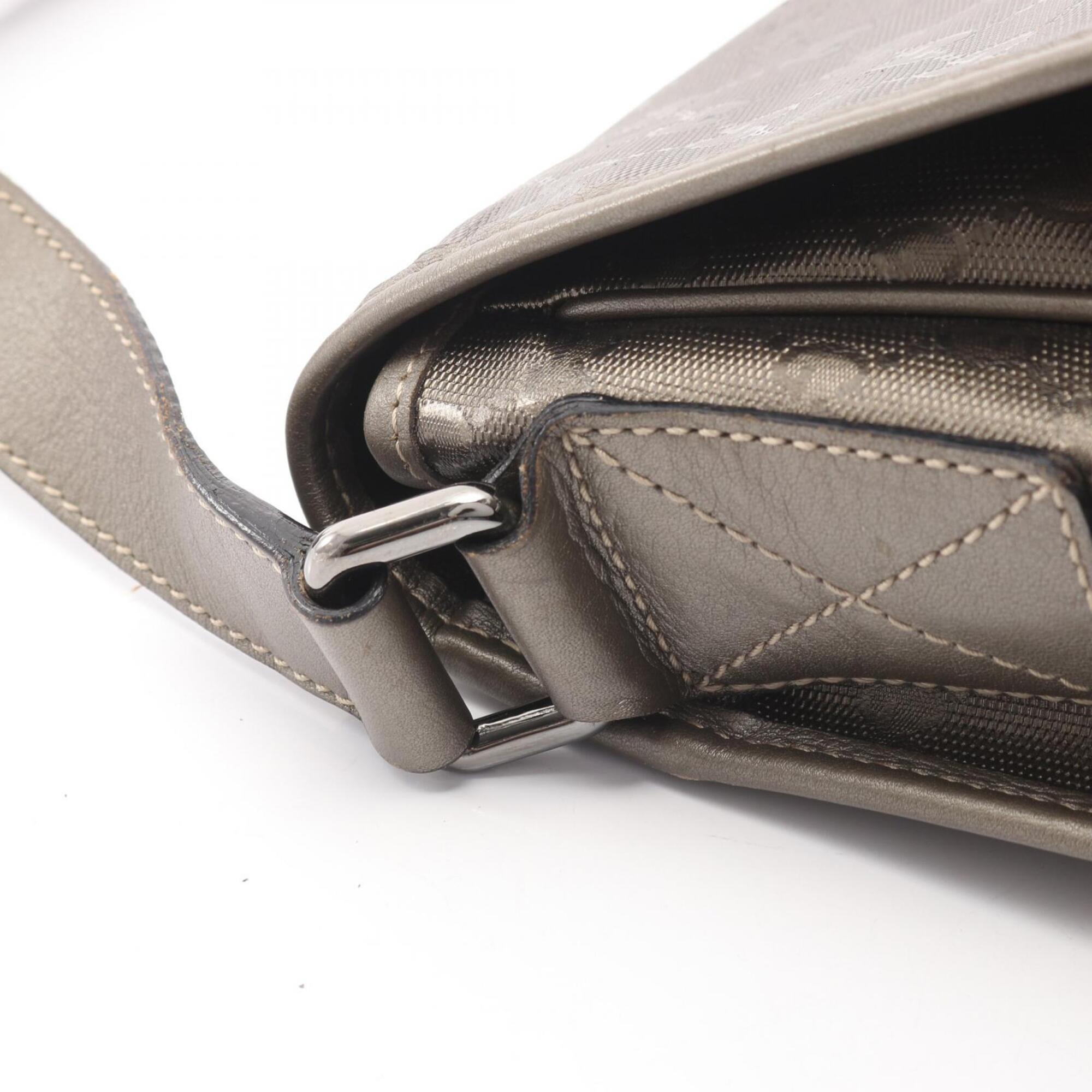Gucci Brown Pvc Coated Canvas Leather Handbag Shoulder Bag (Pre-Owned)