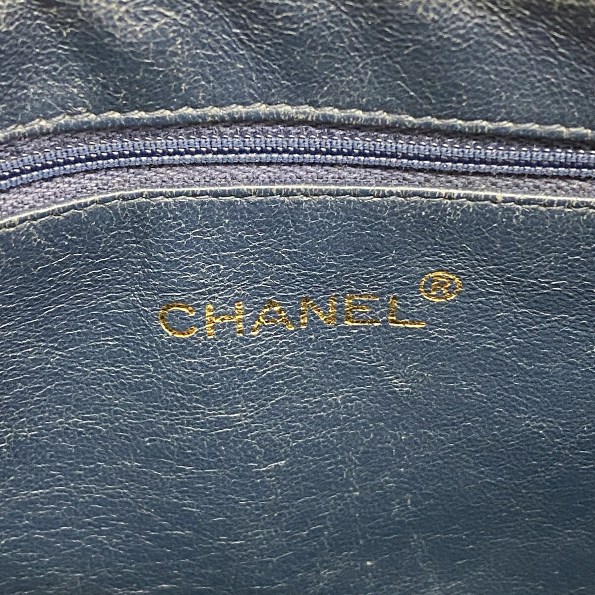 Chanel Navy Leather Shoulder Bag (Pre-Owned)