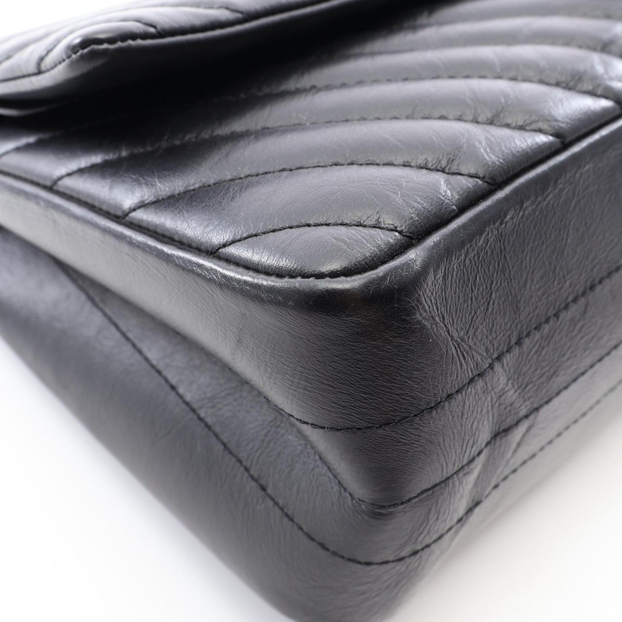 Chanel Black Leather Handbag Shoulder Bag (Pre-Owned)