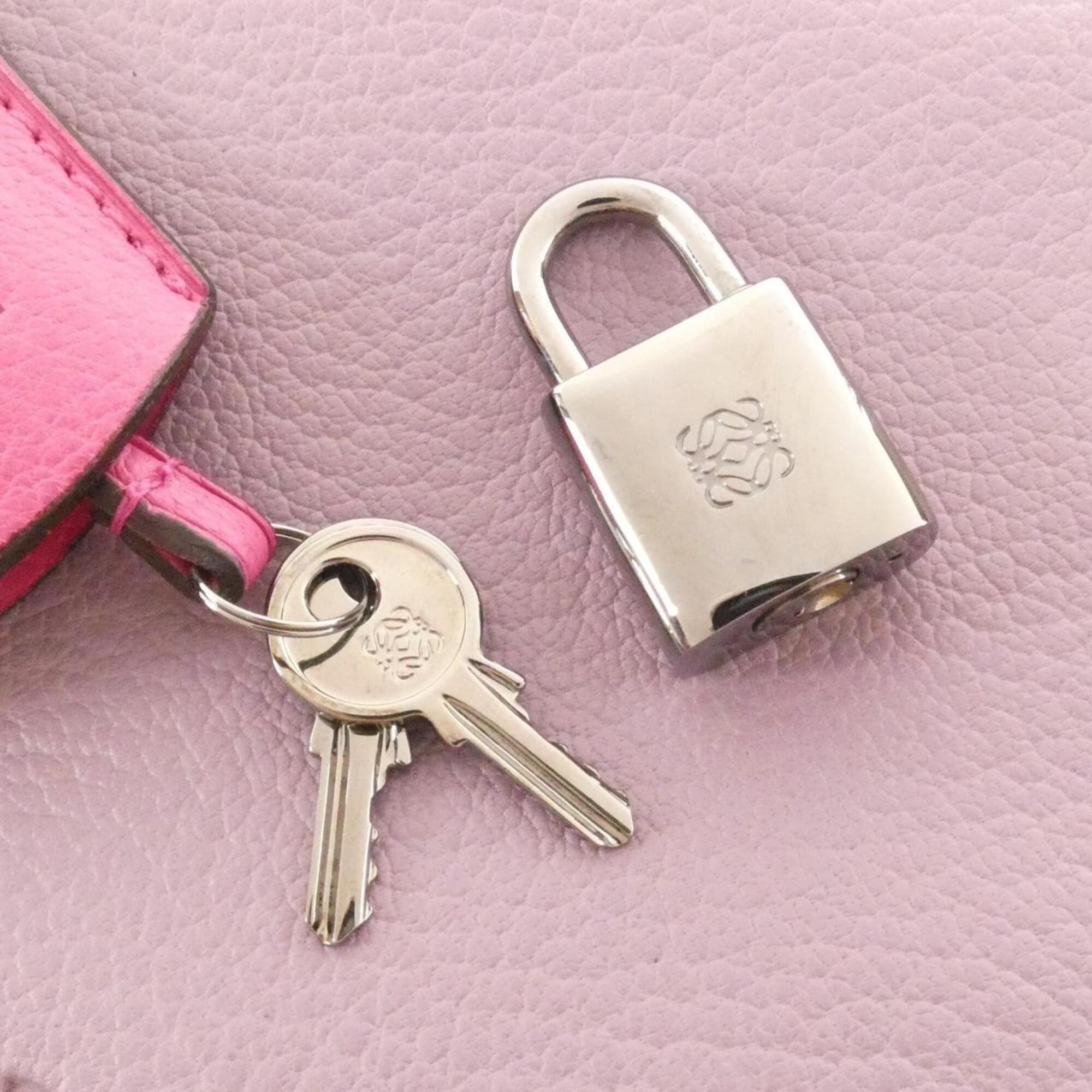 Loewe Pink Purple Leather Handbag (Pre-Owned)