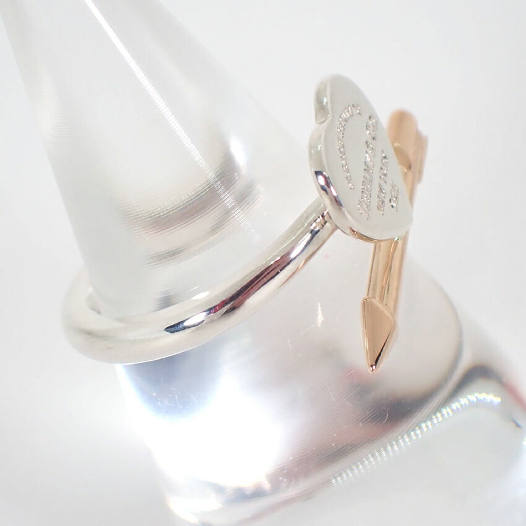 Tiffany Pink Gold (18K) Sterling Silver 925 Band Ring (Pre-Owned)