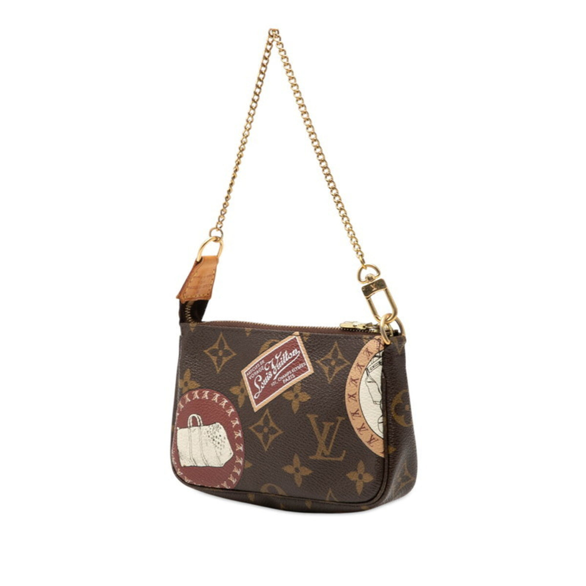 Louis Vuitton Brown Pvc Leather Handbag Pochette Pouch (Pre-Owned)