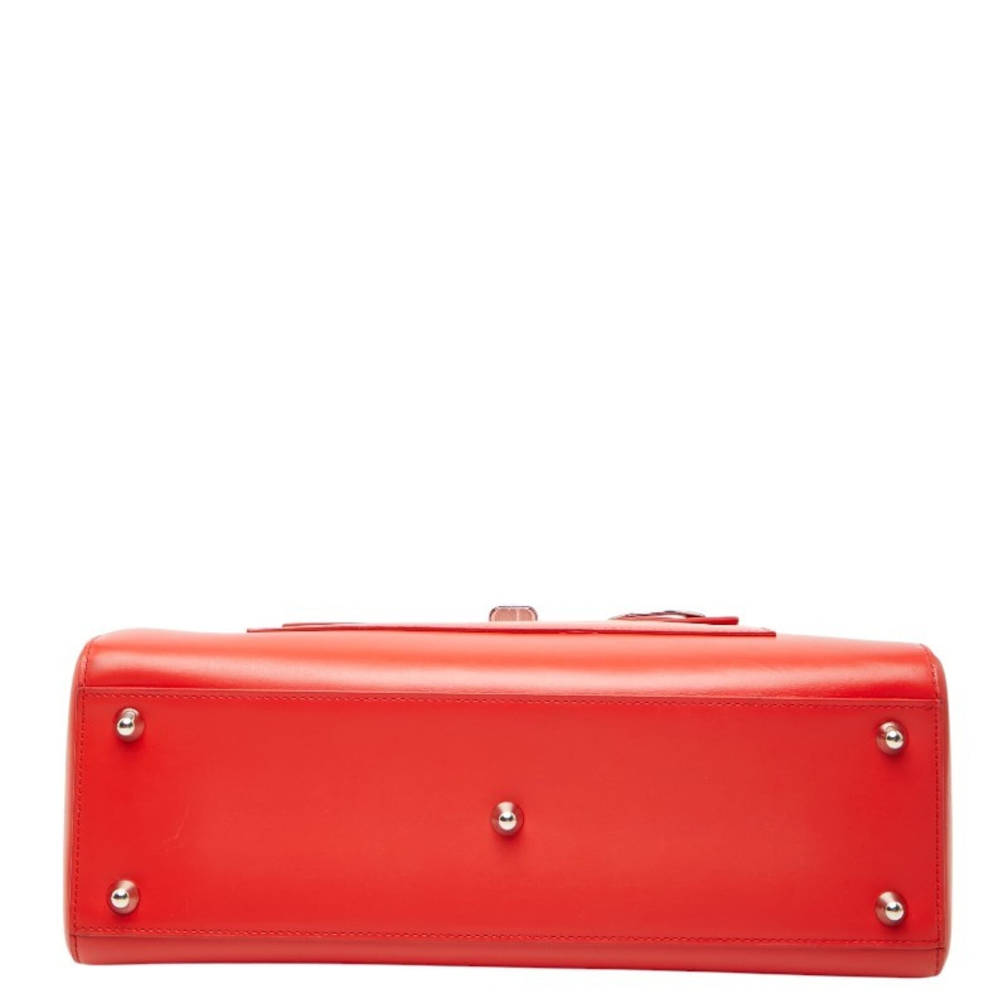 Christian Dior Red Color Leather Handbag Shoulder Bag (Pre-Owned)