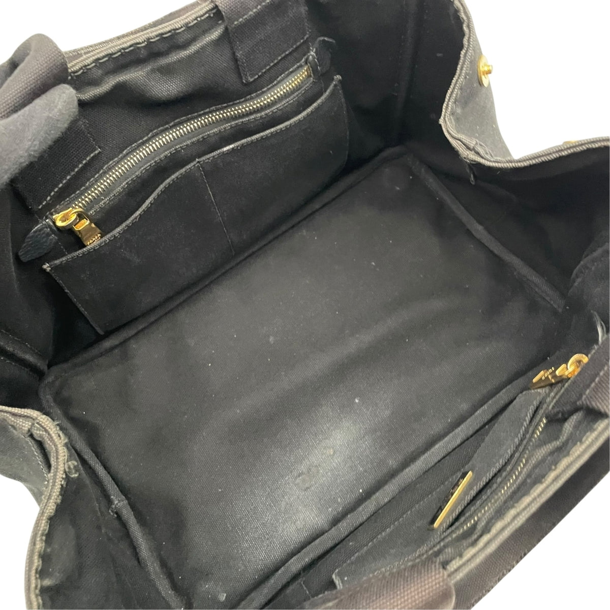 Prada Black Canvas Handbag Tote Bag (Pre-Owned)