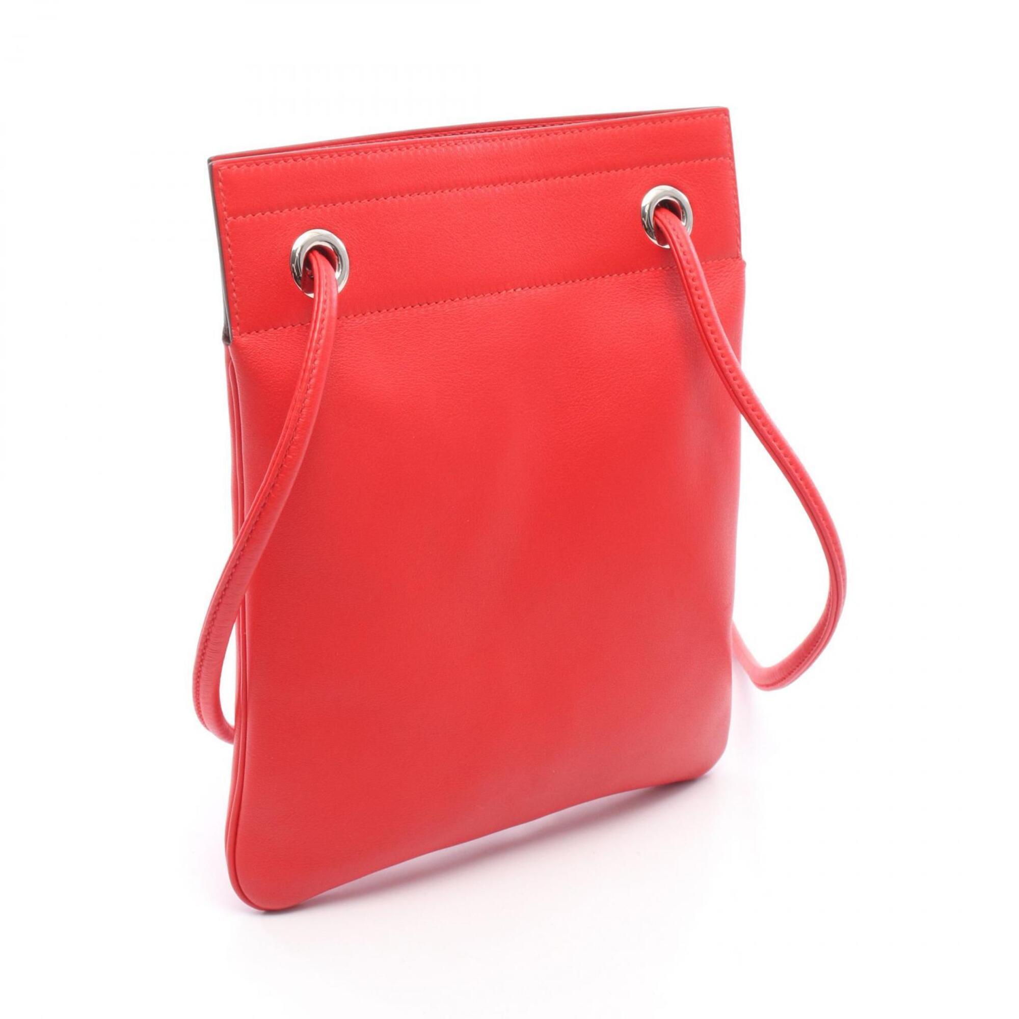 Hermes Red Color Swift Leather Leather Handbag Shoulder Bag (Pre-Owned)