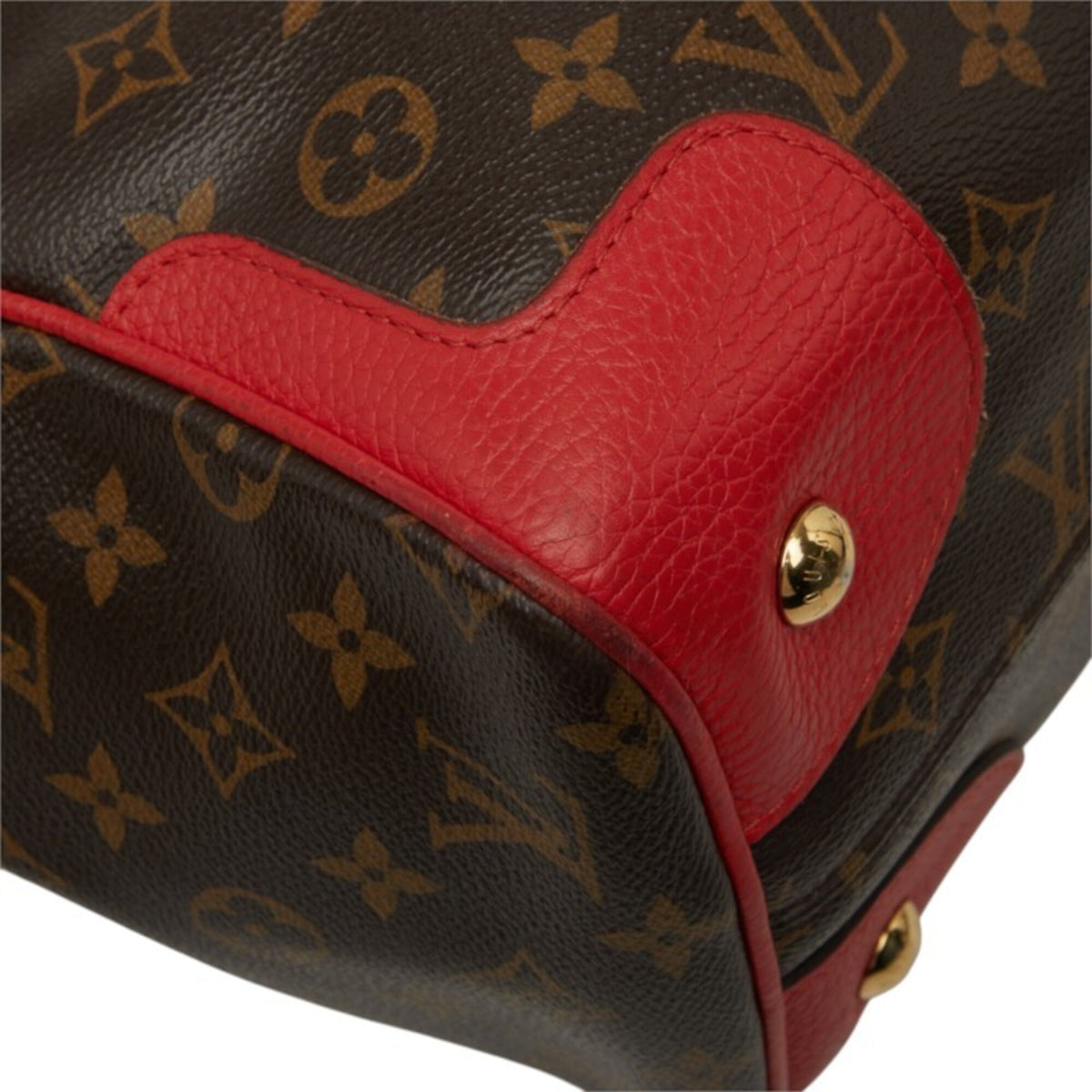 Louis Vuitton Brown Cerise Red Color Pvc Leather Shoulder Bag Tote Bag (Pre-Owned)