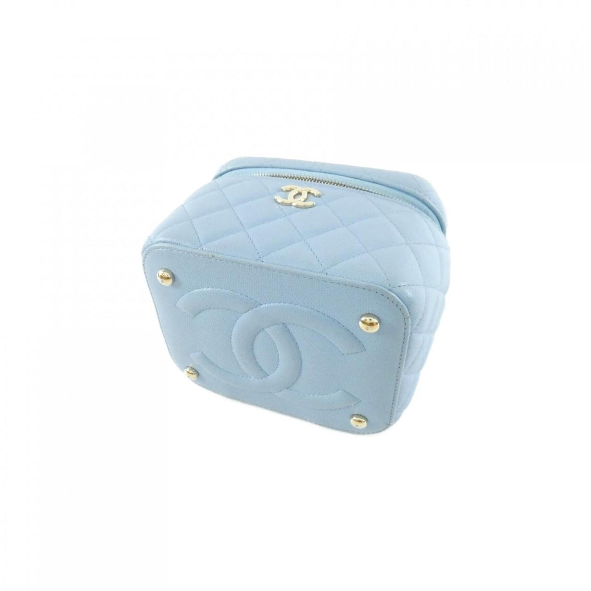 Chanel Light Blue Grained Calfskin Handbag (Pre-Owned)