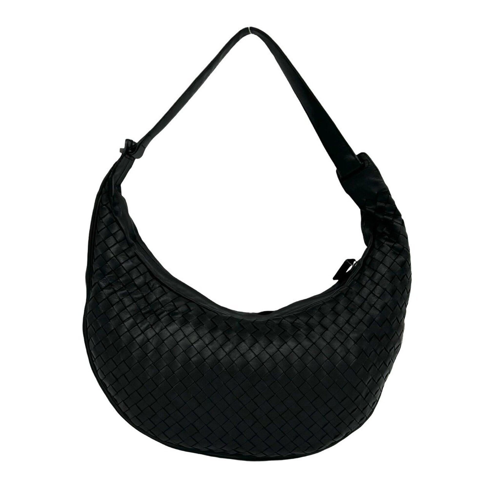 Bottega Veneta Black Leather Shoulder Bag Tote Bag (Pre-Owned)