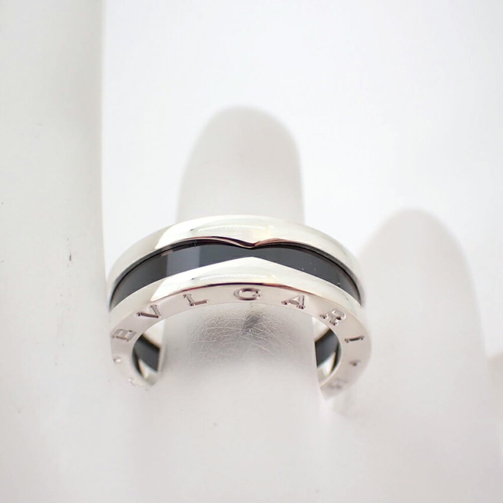 Bvlgari Ceramic Sterling Silver 925 Band Ring (Pre-Owned)