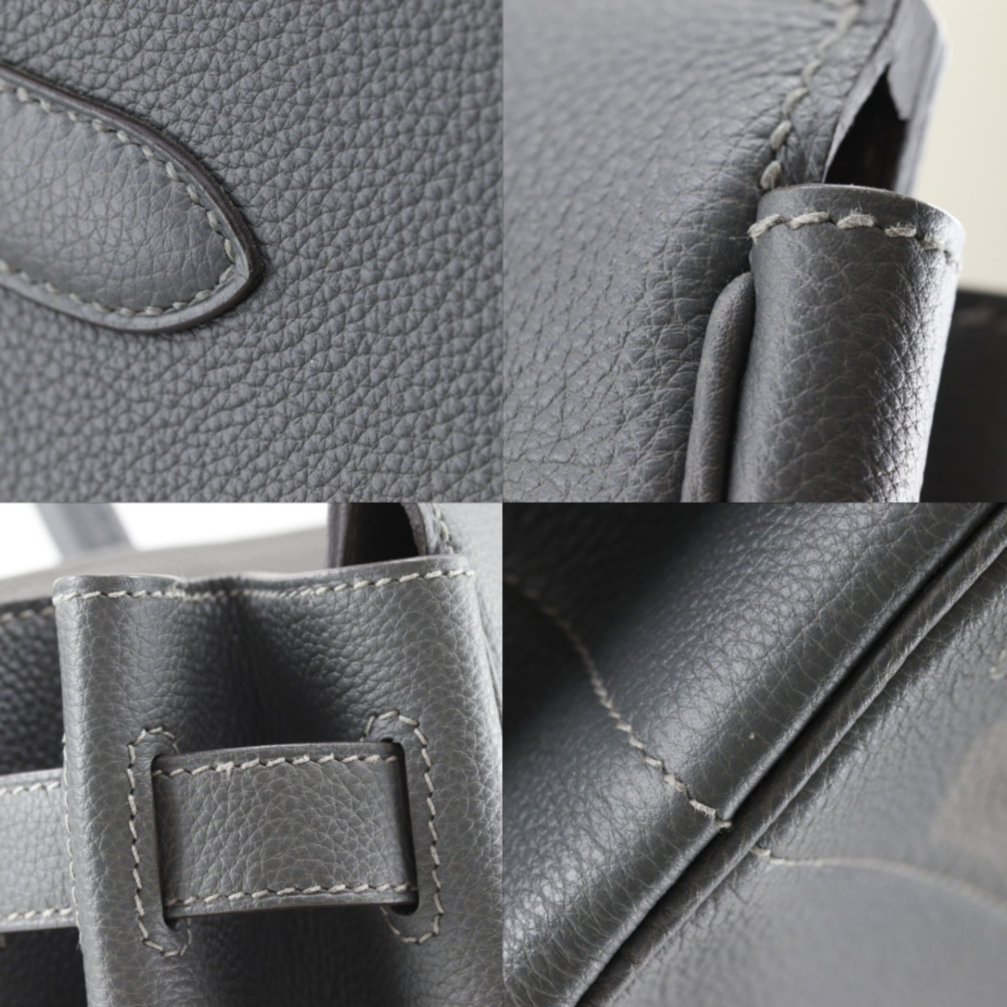 Hermes Haute A Courroies Vert Fonce Togo Leather Handbag (Pre-Owned)