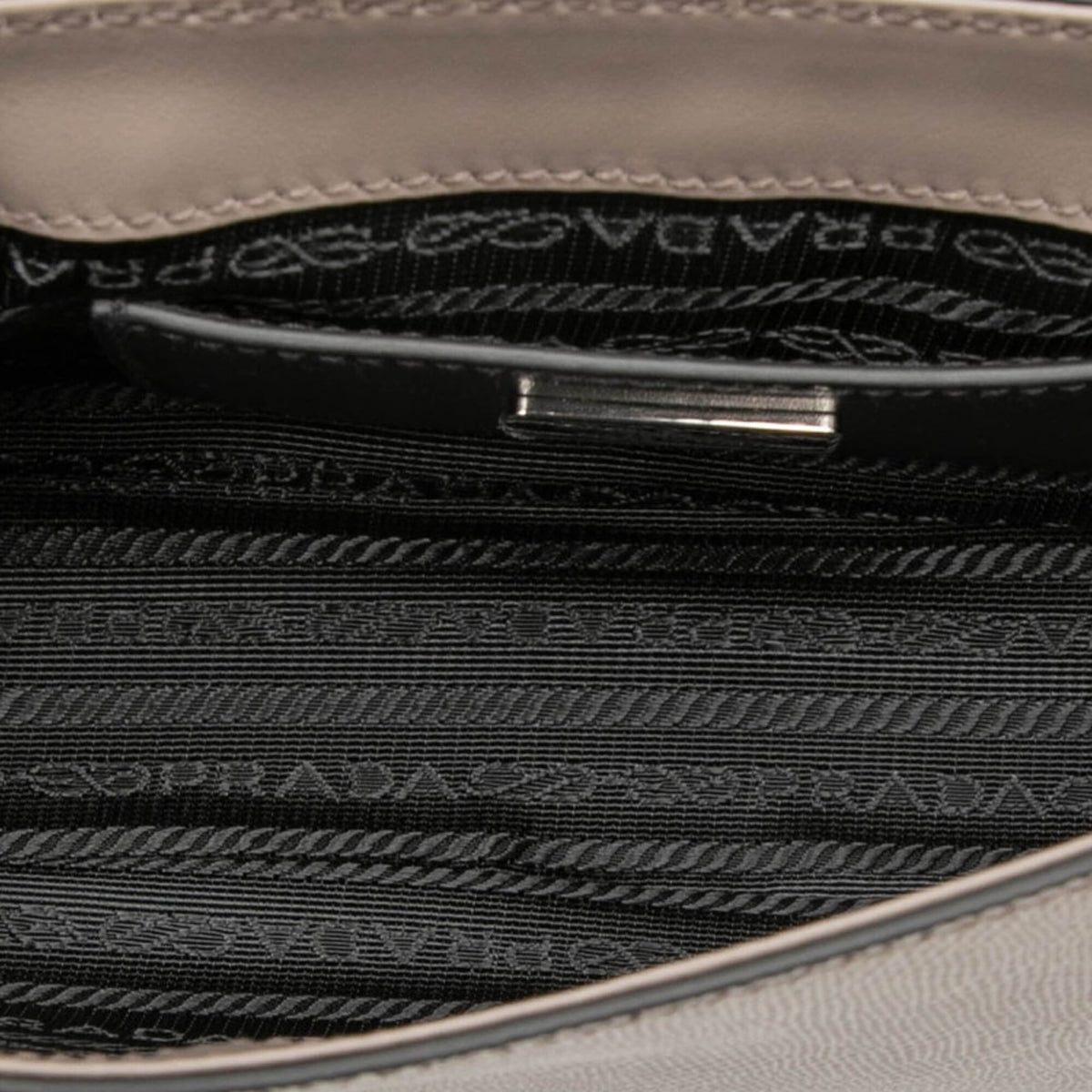 Prada Grayish Leather Shoulder Bag (Pre-Owned)