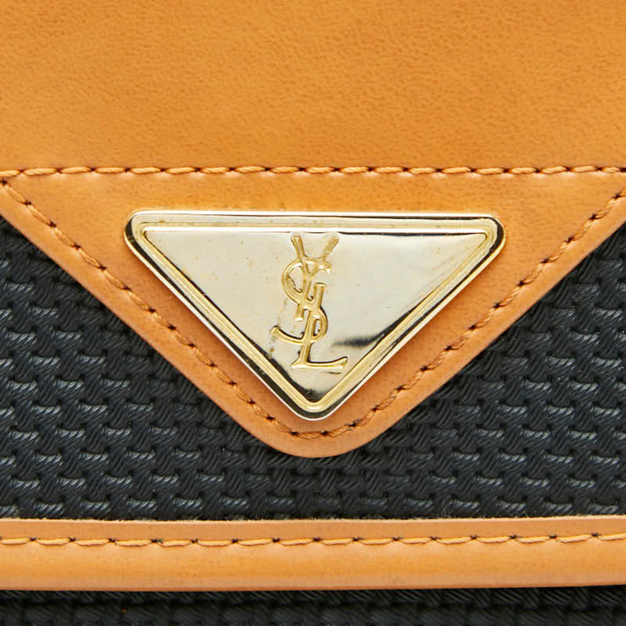 Saint Laurent Brown Navy Leather Shoulder Bag (Pre-Owned)