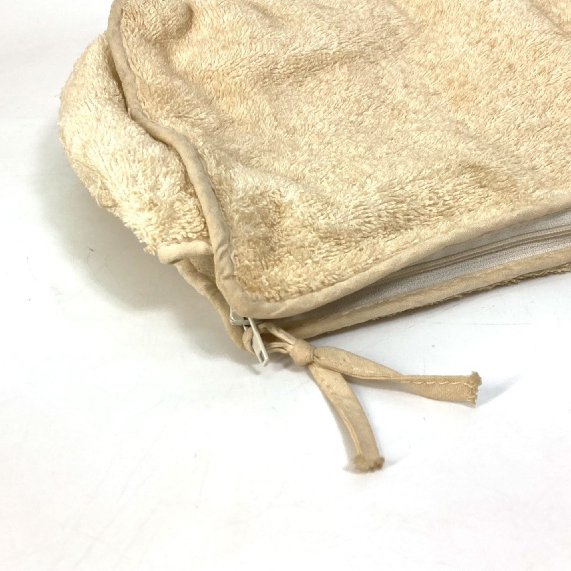 Hermes Beige Pile Fabric Clutch Bag Pouch (Pre-Owned)