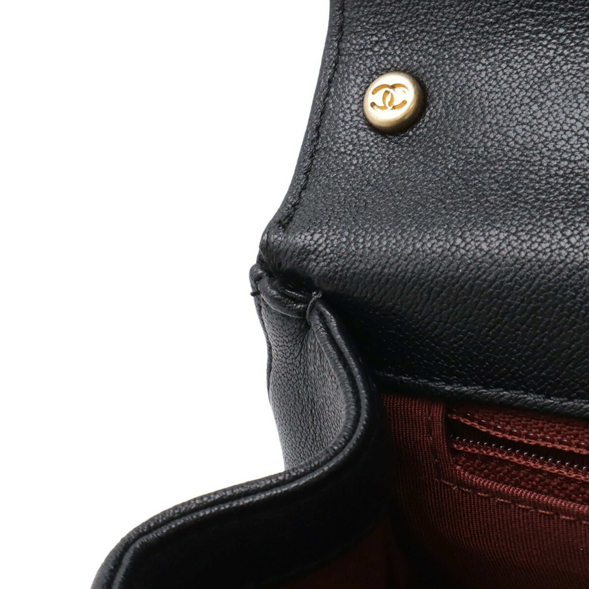 Chanel Matelasse Black Leather Handbag Shoulder Bag (Pre-Owned)