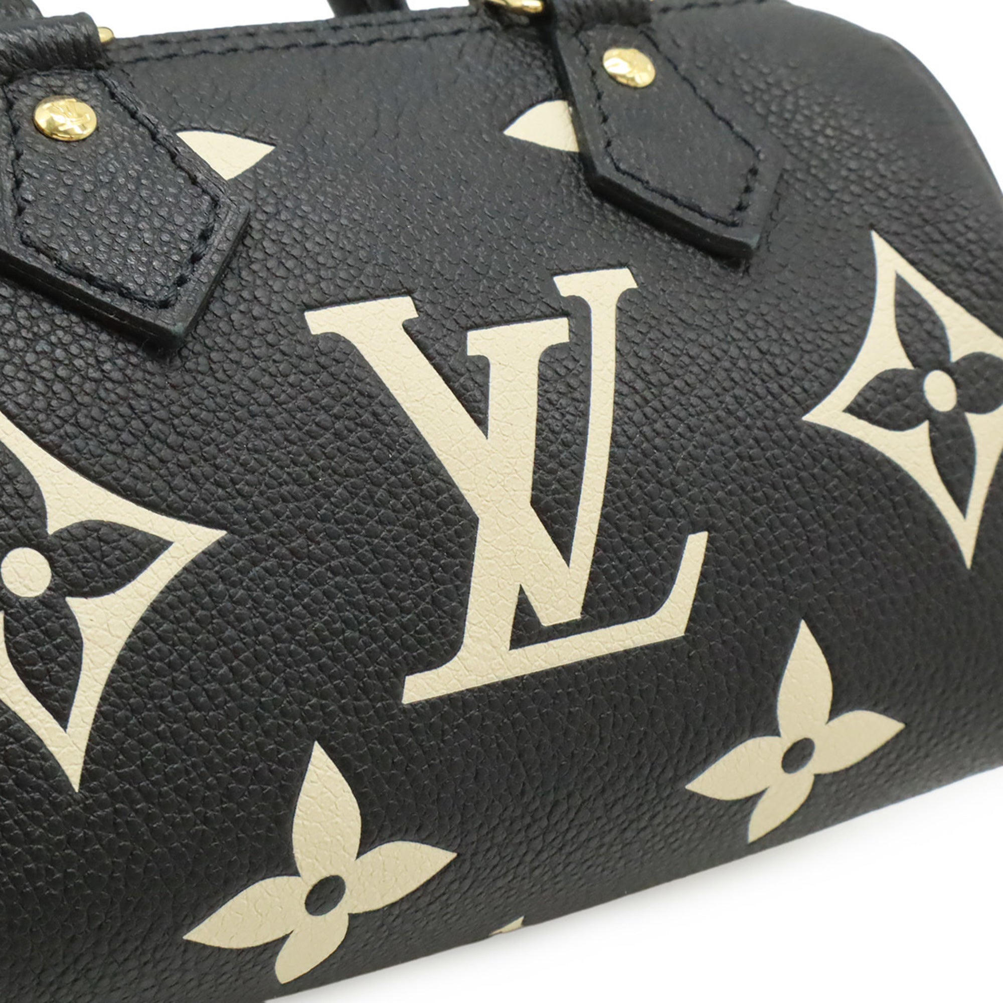 Louis Vuitton Beige Bicolor Black Monogram Monogram Empreinte Handbag Shoulder Bag (Pre-Owned)