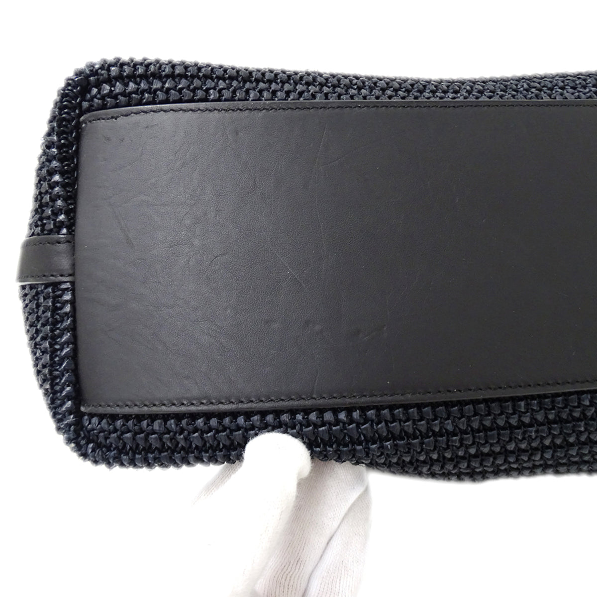 Saint Laurent Black Raffia Handbag Tote Bag (Pre-Owned)