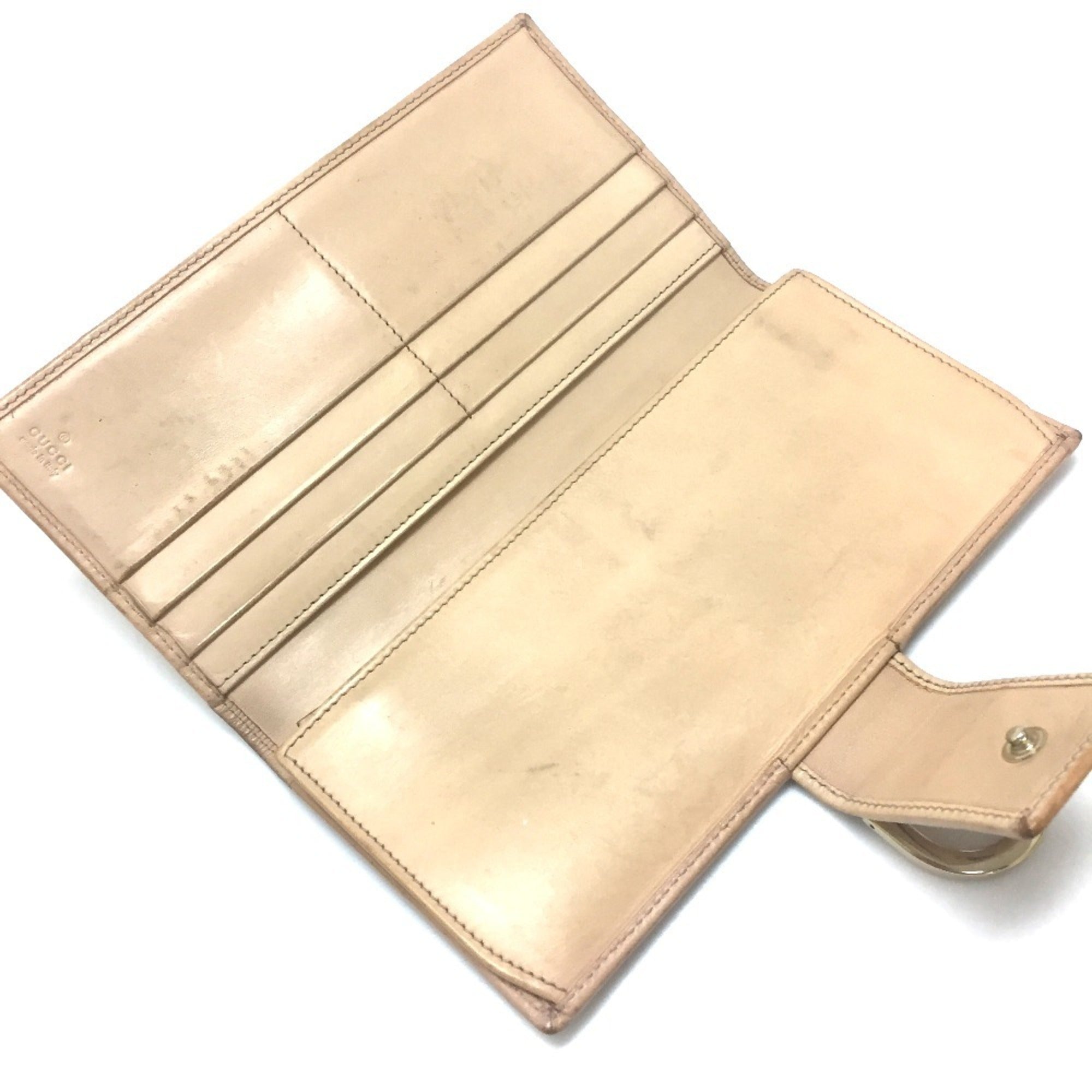 Gucci Pink Beige Gg Canvas Long Wallet (Bi-Fold) (Pre-Owned)