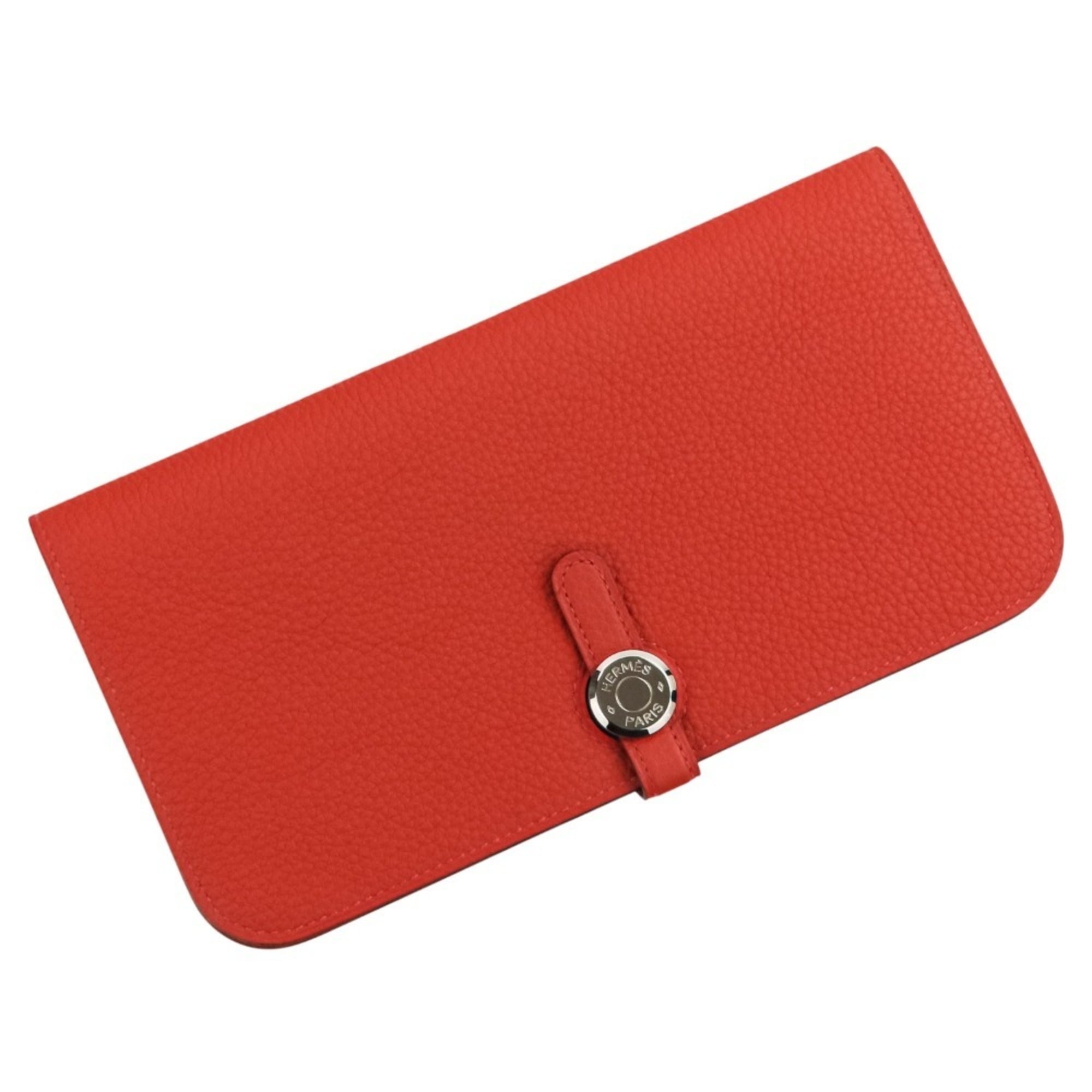 Hermes Red Color Long Wallet (Bi-Fold) (Pre-Owned)