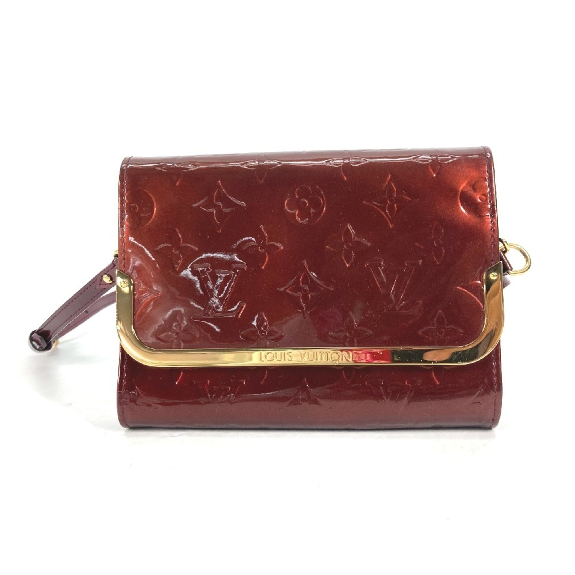 Louis Vuitton Monogram Vernis Purple Rouge Fauviste Monogram Vernis Clutch Bag Shoulder Bag (Pre-Owned)