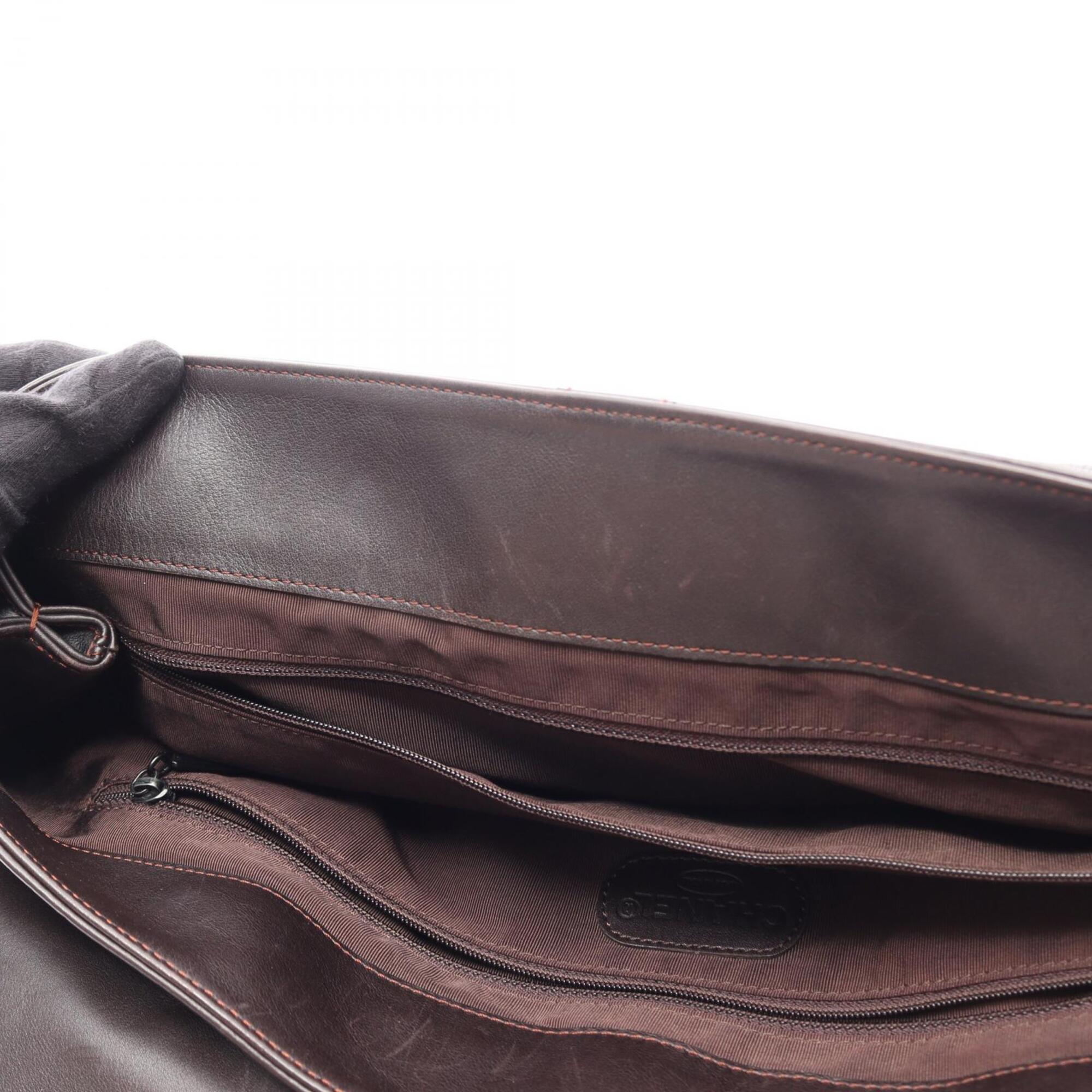 Chanel Brown Leather Handbag Tote Bag (Pre-Owned)
