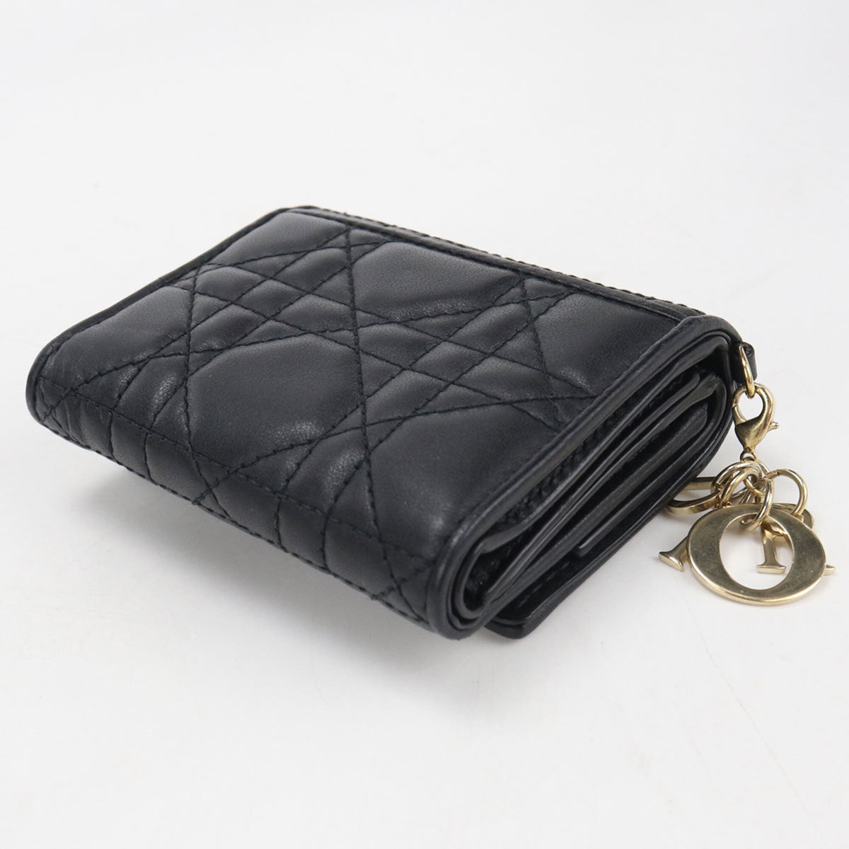 Christian Dior Black Leather Wallet (Tri-Fold) (Pre-Owned)