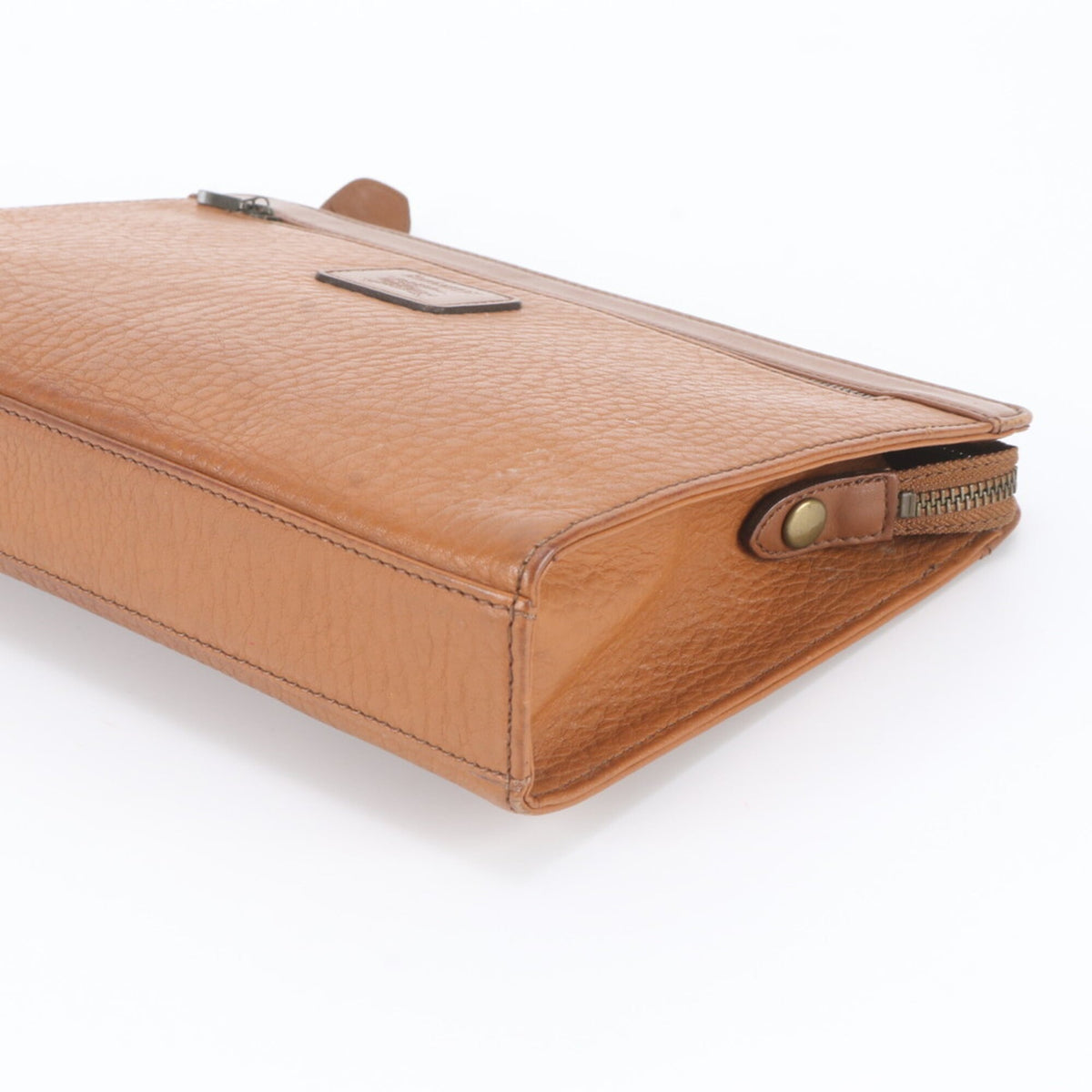 Burberry Camel Leather Clutch Bag Pouch (Pre-Owned)