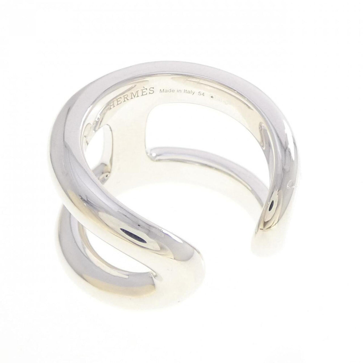 Hermes Silver 925 Band Ring (Pre-Owned)