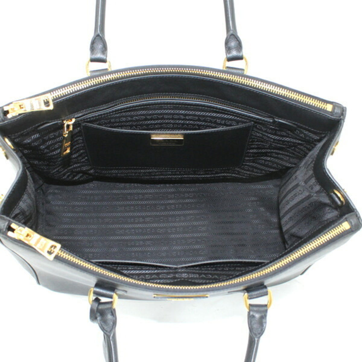 Prada Black Nero Saffiano Lux Handbag Shoulder Bag Tote Bag (Pre-Owned)