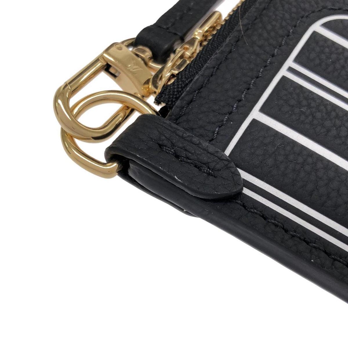 Louis Vuitton Black Marron Coated Canvas Leather Handbag Pouch (Pre-Owned)