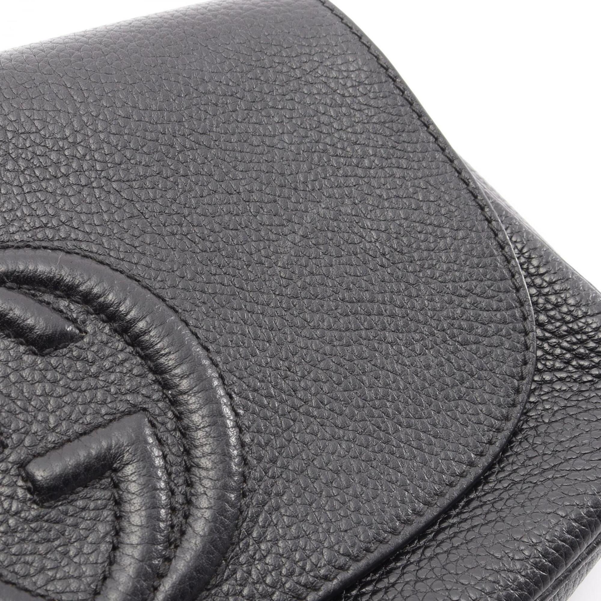Gucci Black Leather Handbag Shoulder Bag (Pre-Owned)