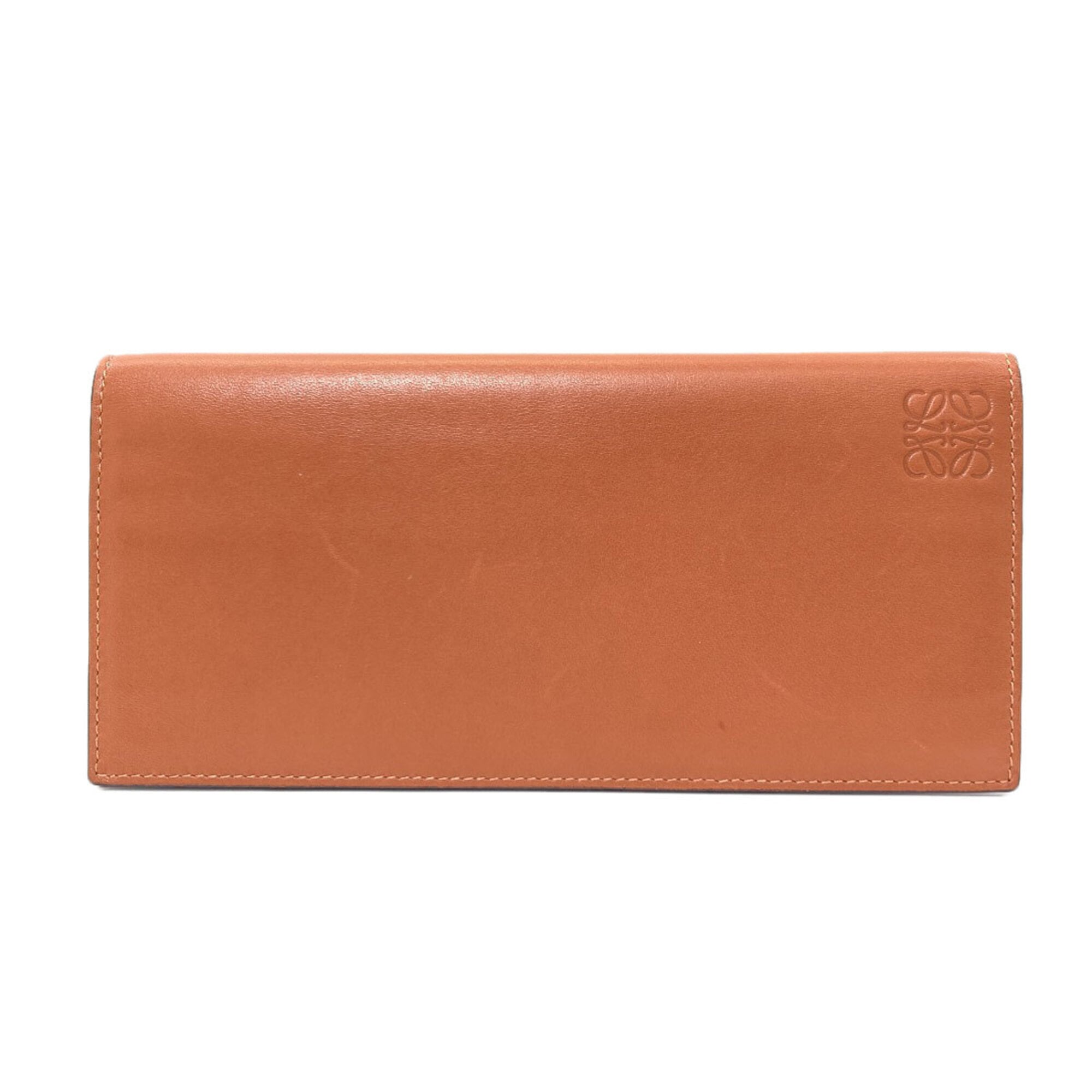 Loewe Brown Leather Long Wallet (Bi-Fold) (Pre-Owned)